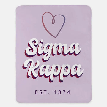 Sigma Kappa XL 60x80 Retro Sherpa Throw Blanket
