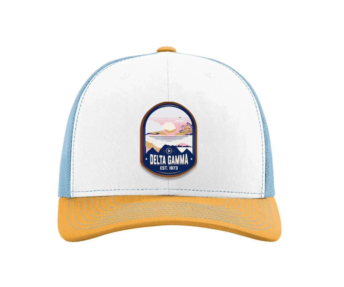 Delta Gamma Richardson 112 UV Print Leatherette Patch Trucker Hat - Ventura