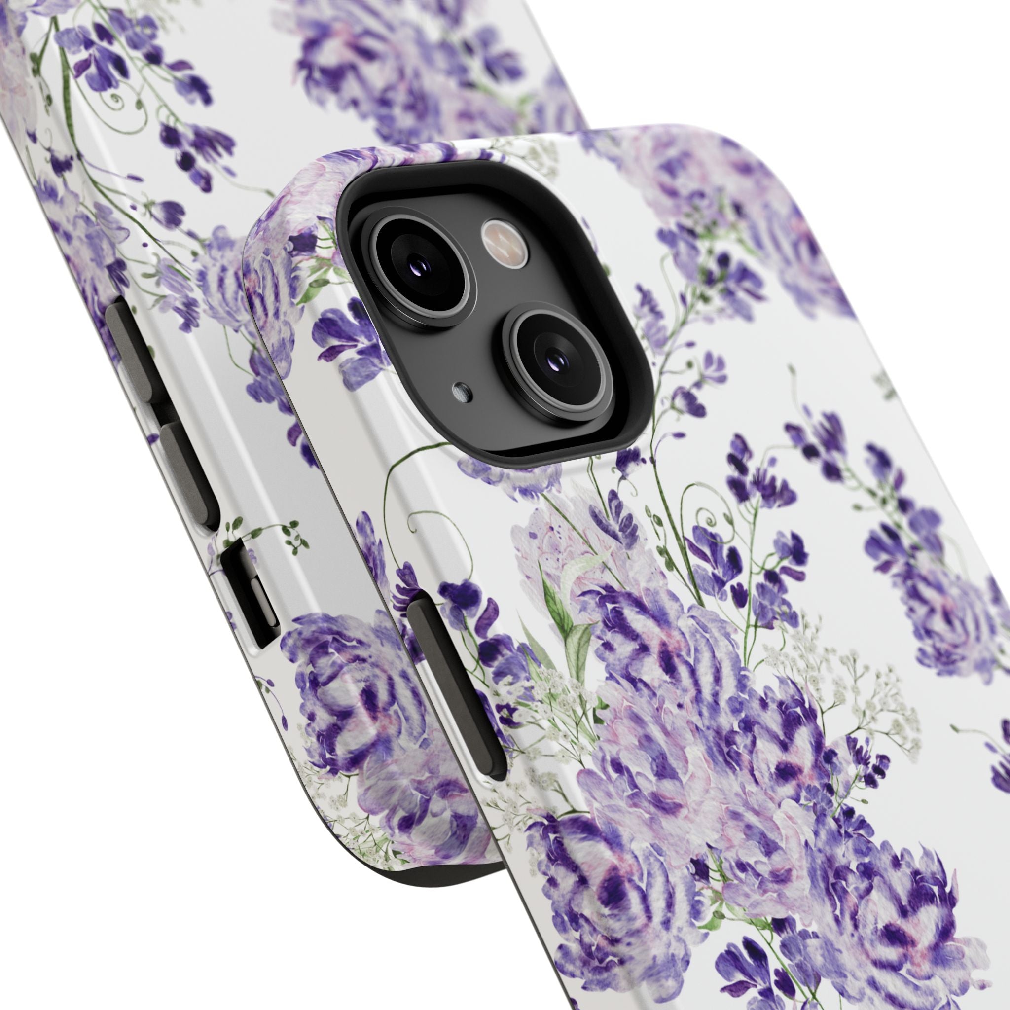 Customizable: Purple Floral Impact-Resistant Phone Case