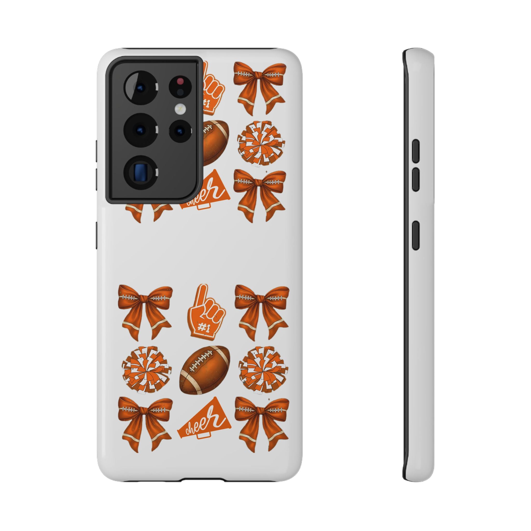 Customizable Orange-Themed Football Team Spirit Phone Case - Cheerful Accessories for Game Day, Unique Design for Fans, Sports Gift, Fall Celebrations, Team Pride