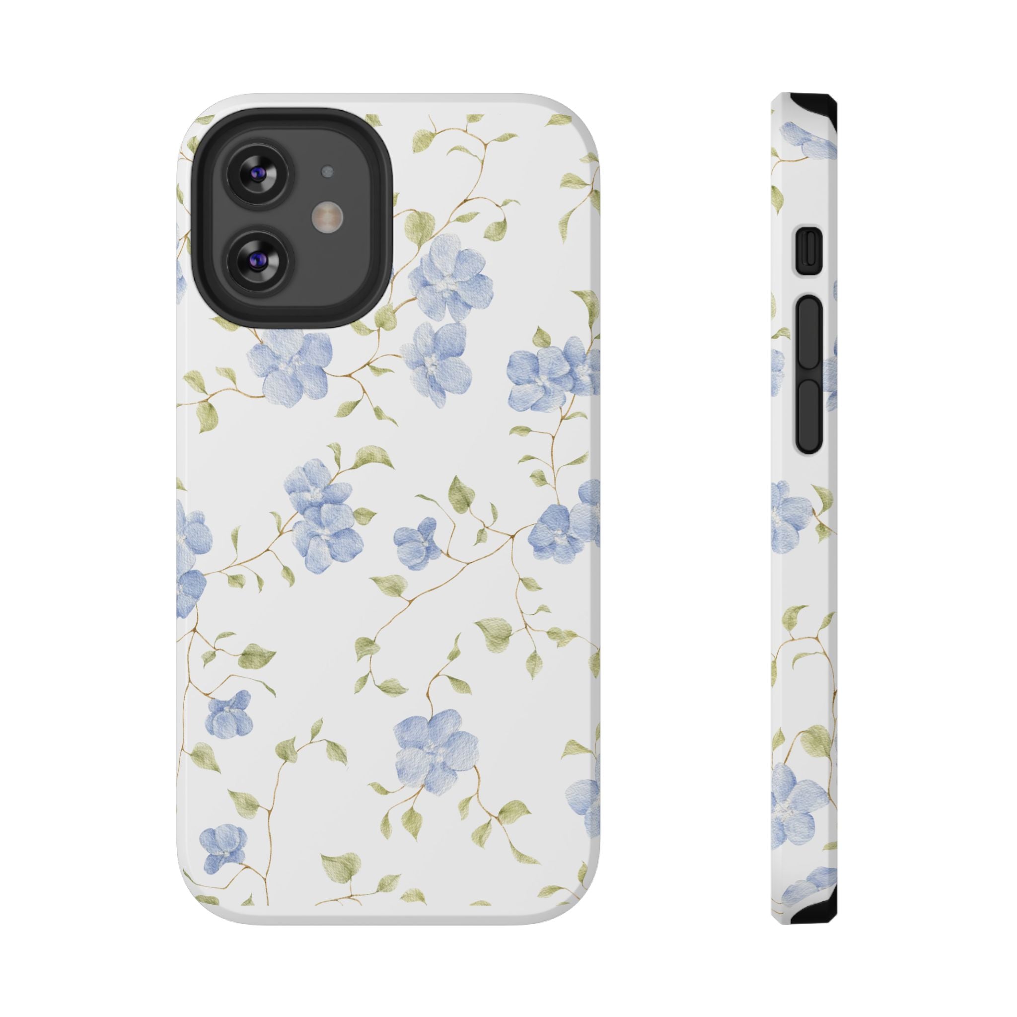 Customizable: Blue Floral Impact-Resistant Phone Case