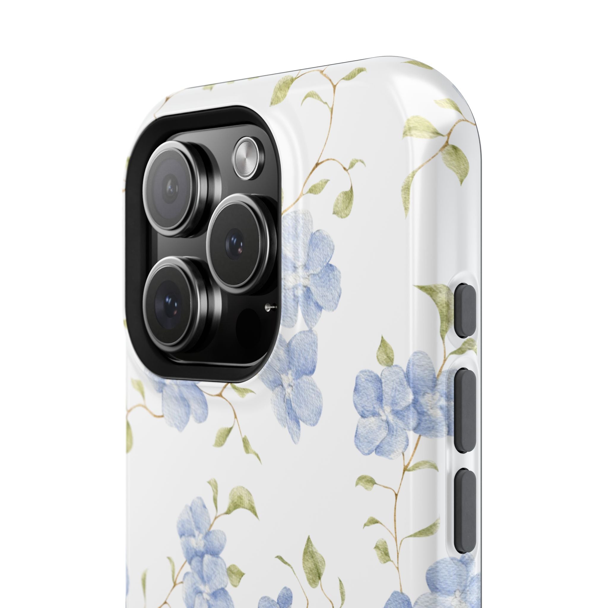 Customizable: Blue Floral Impact-Resistant Phone Case