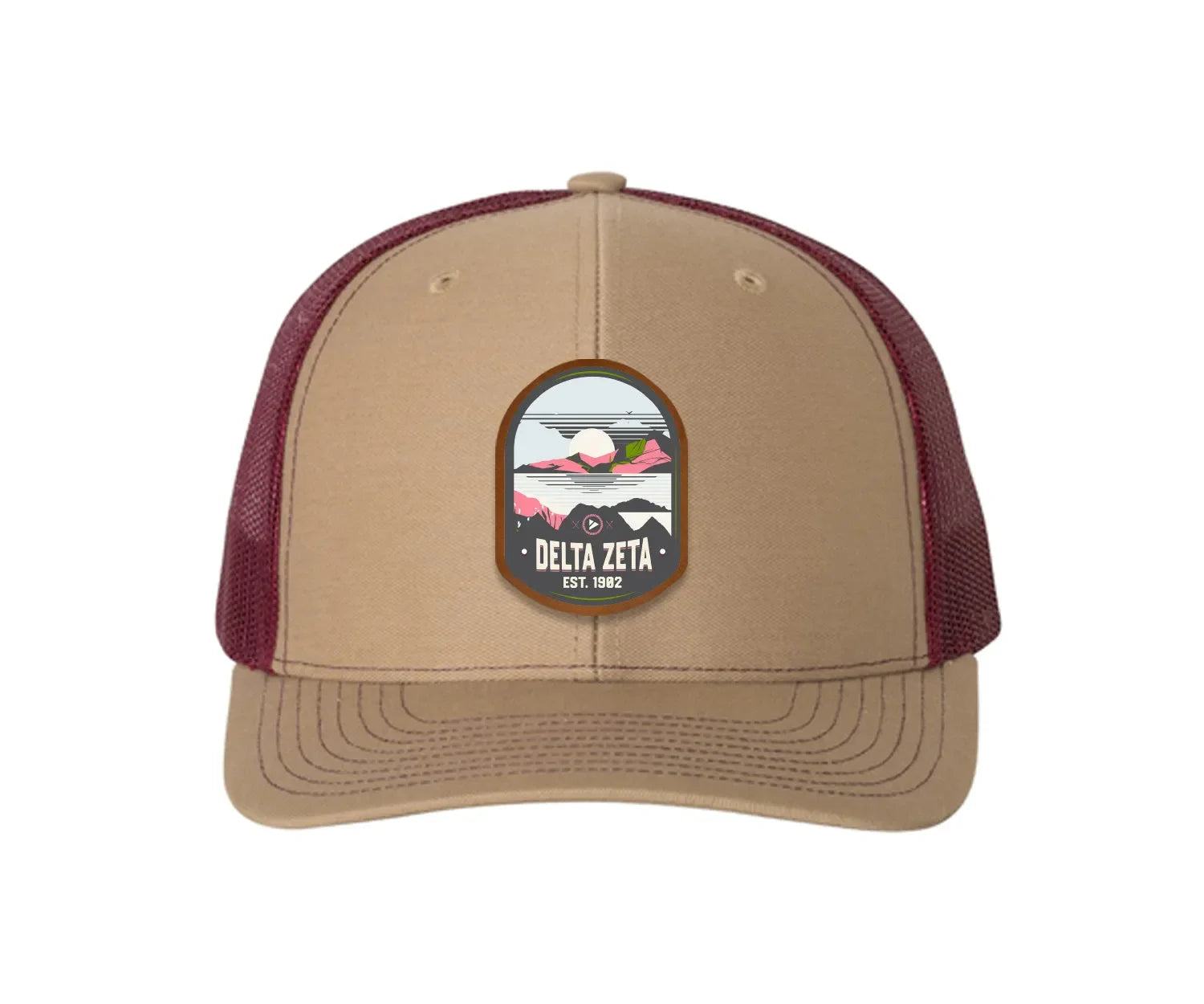 Delta Zeta Richardson 112 UV Print Leatherette Patch Trucker Hat - Ventura