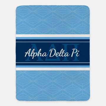 Alpha Delta Pi XL 60x80 Sherpa Throw Blanket - Midnight Horizon Diamond
