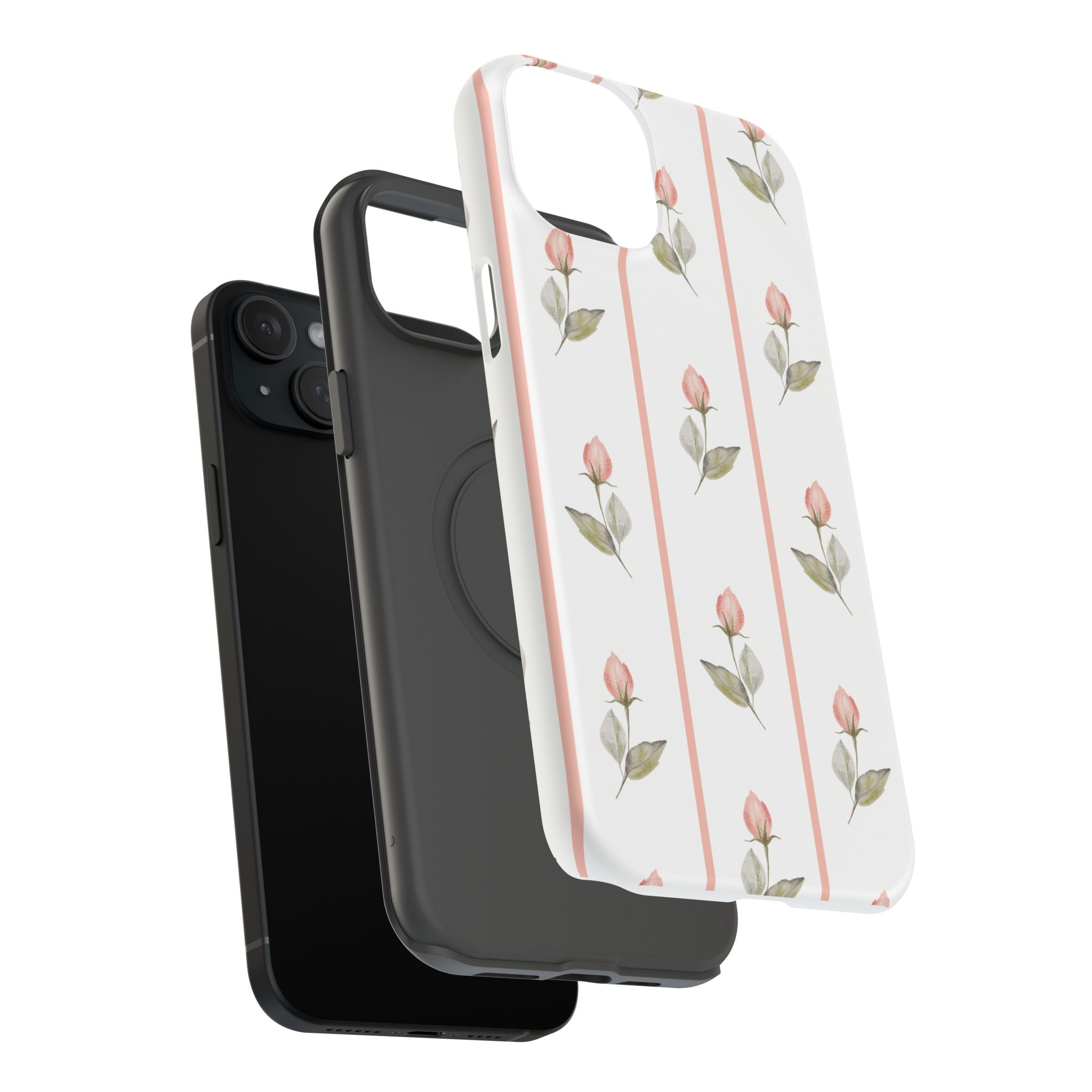 Customizable: Floral Impact-Resistant Phone Case, Chic Phone Cover