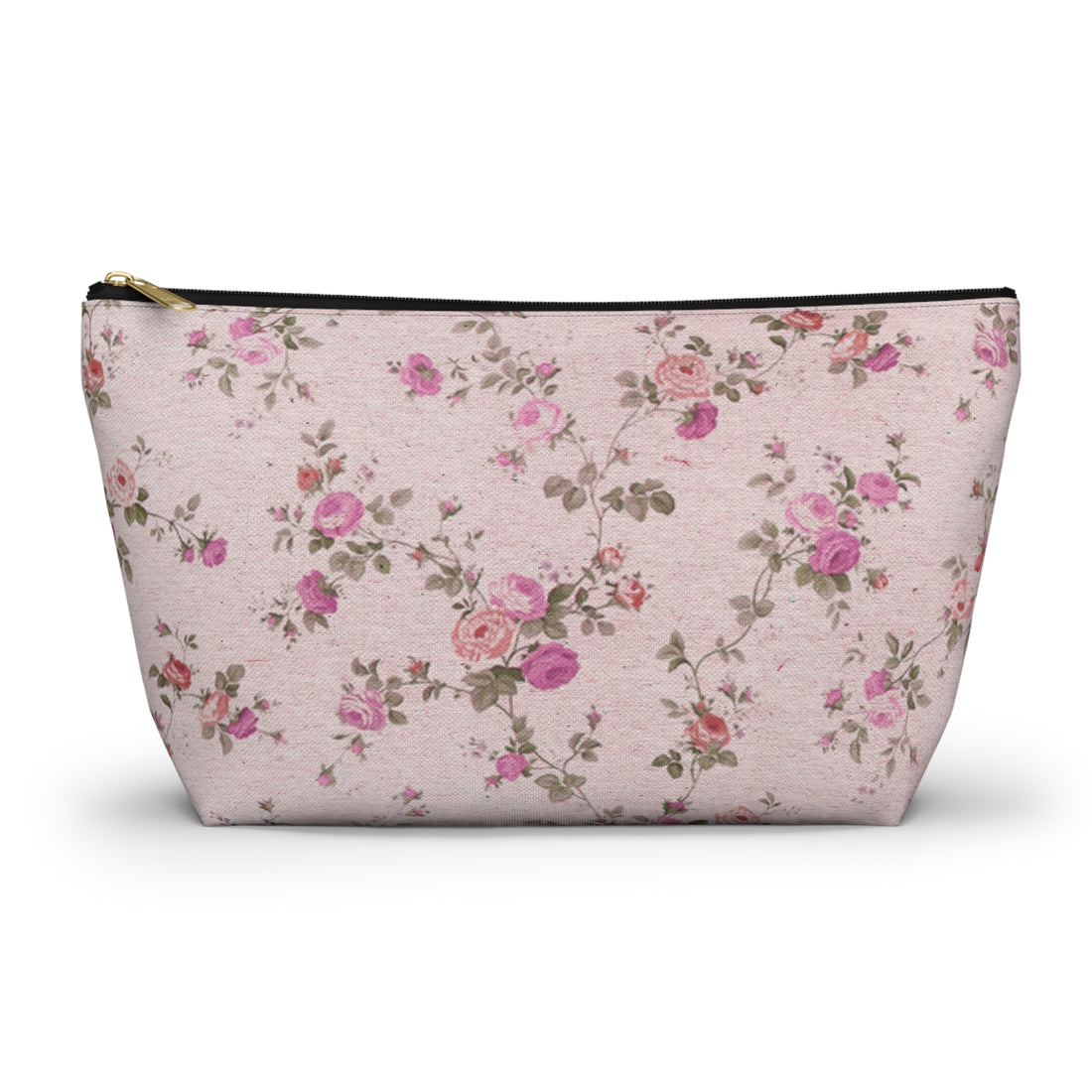 Floral patterned pouch on a white background
