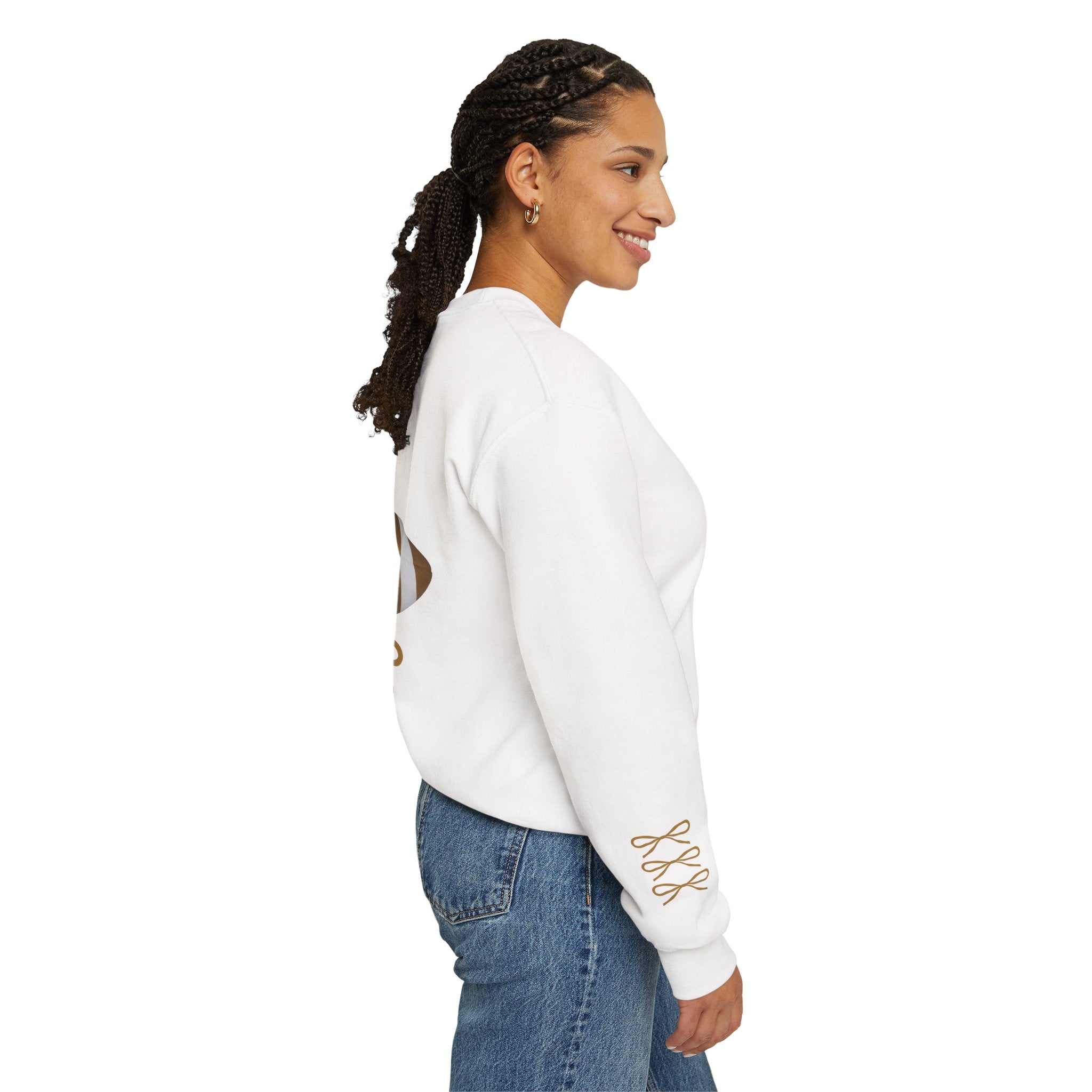 Customizable Gold Football & Bows Sweatshirt