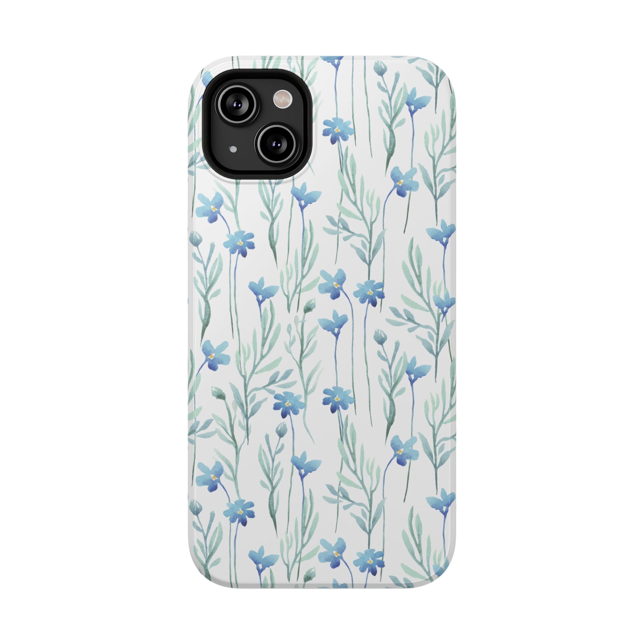 Customizable: Blue Floral Impact-Resistant Phone Case