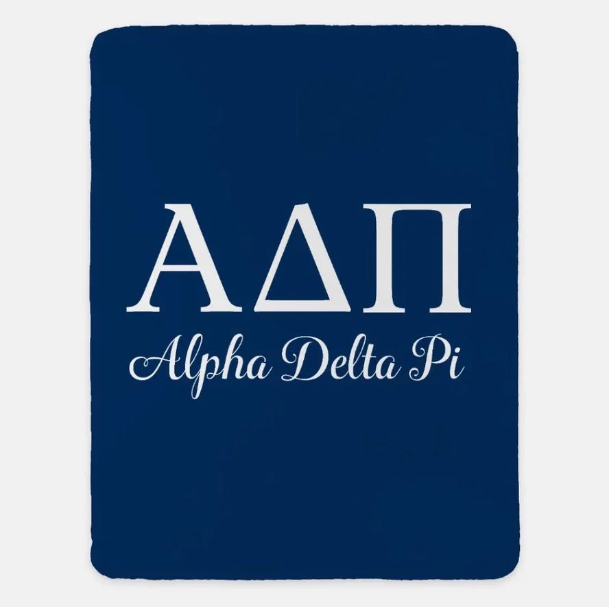 Alpha Delta Pi XL 60x80 Sherpa Throw Blanket