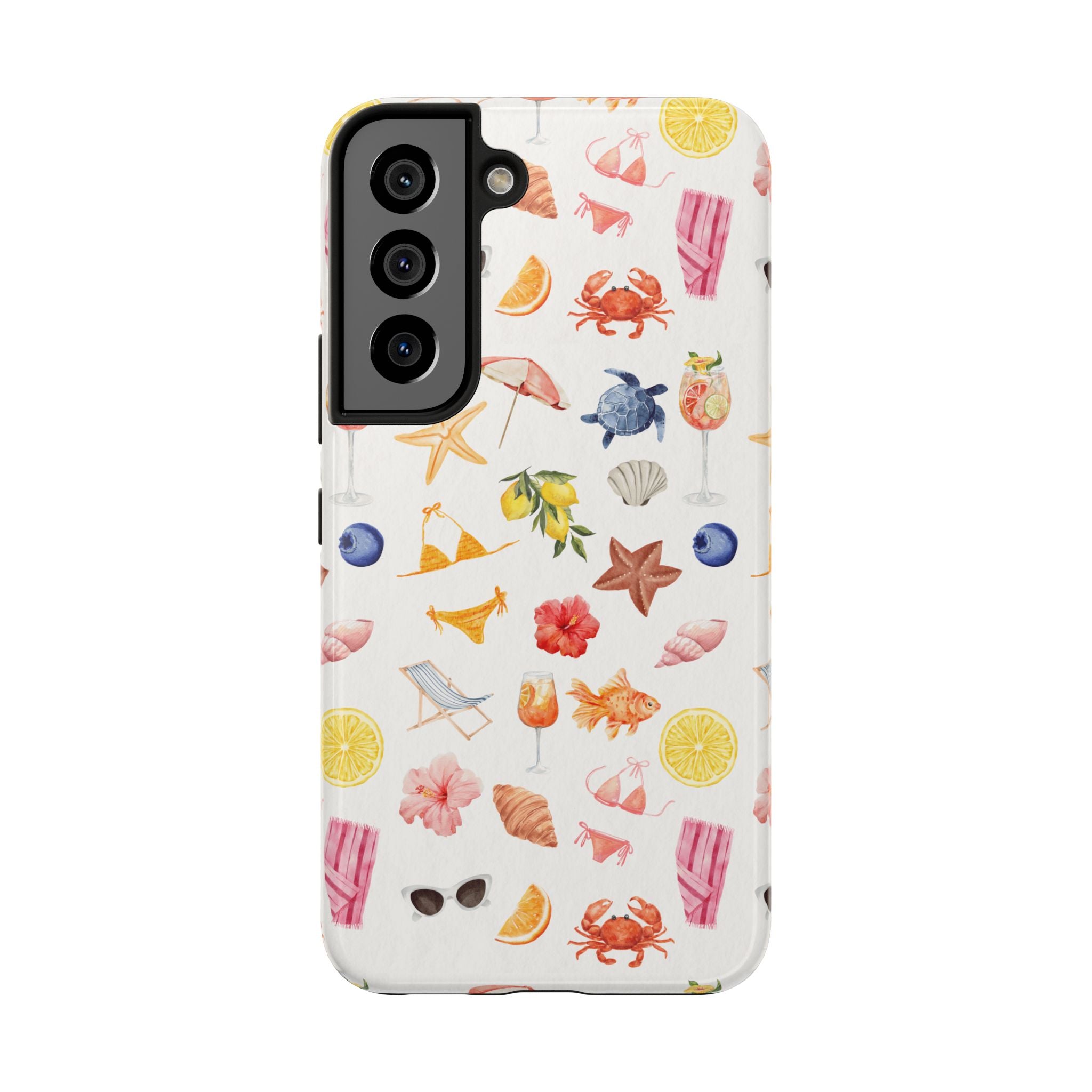 Customizable: Tropical Summer Phone Case, Vivid Coastal Design, Perfect Gift for Beach Lovers, Vacation Memories, Durable Tough Cases