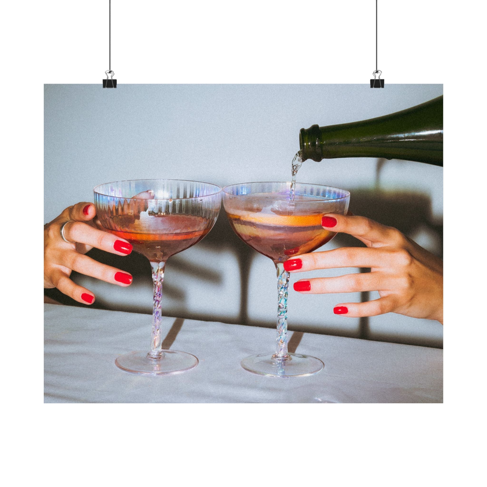 Chic Cocktail Wall Art, Matte Horizontal Posters, Celebratory Decor, Home Bar Art, Stylish Gifts for Friends, Modern Decor