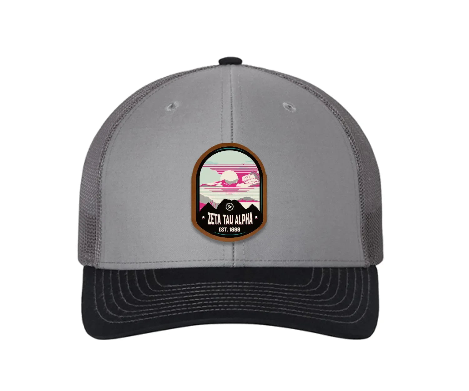 Zeta Tau Alpha Richardson 112 UV Print Leatherette Patch Trucker Hat - Ventura