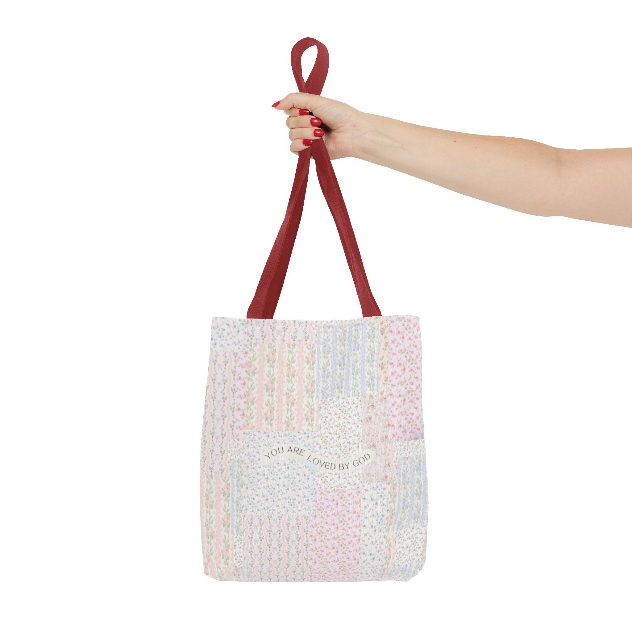 Spiritual Tote Bag with Floral Design, Inspirational Gift for Women, Church Bag, Eco-Friendly Shoulder Tote, Everyday Use