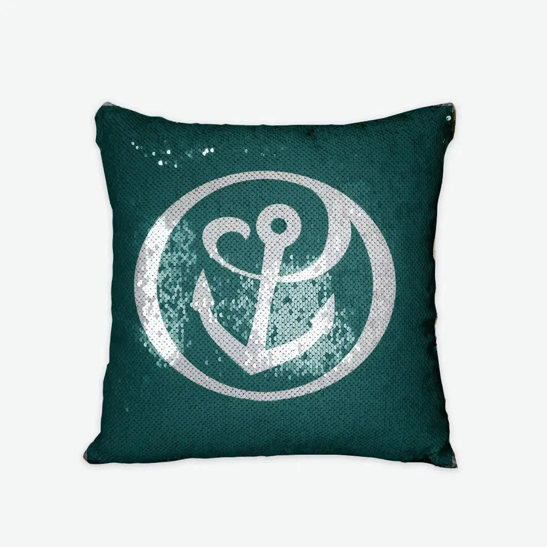 Alpha Sigma Tau Sequin Pillow Cover - Anchor