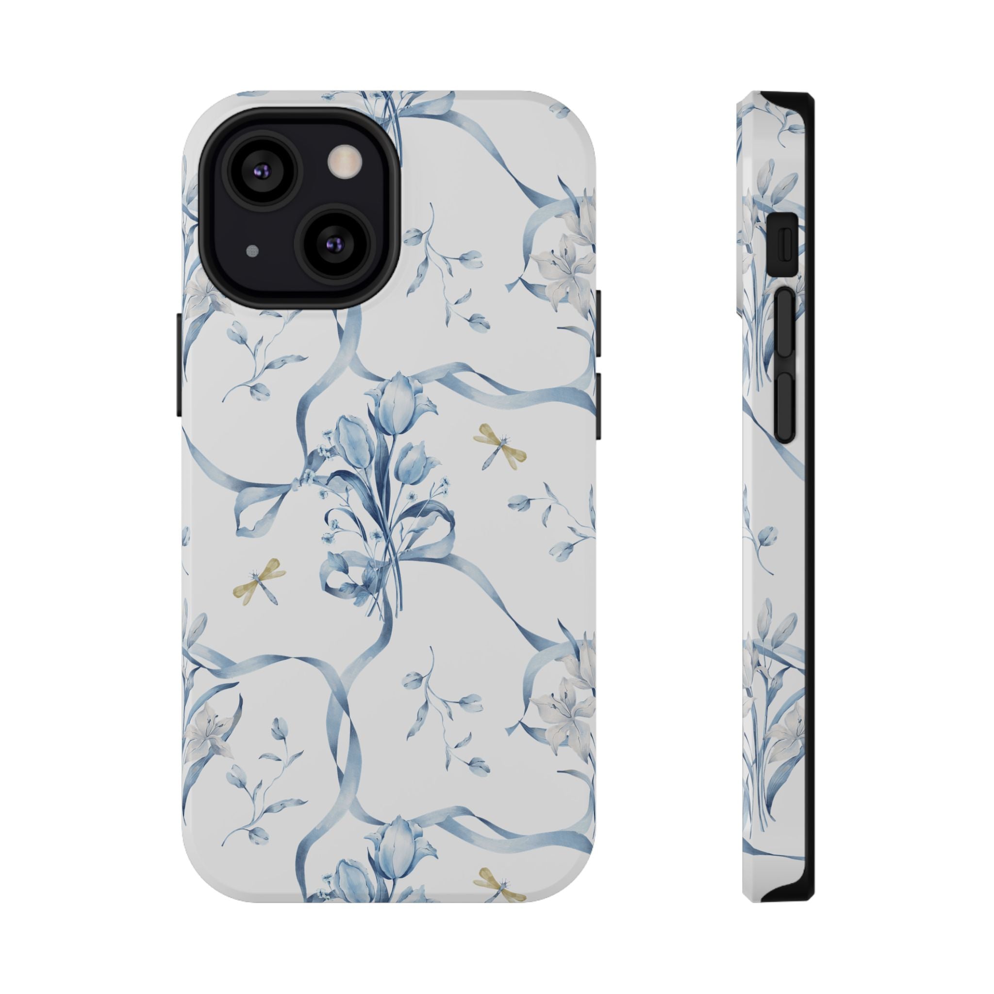 Customizable: Blue Floral-Inspired Phone Case
