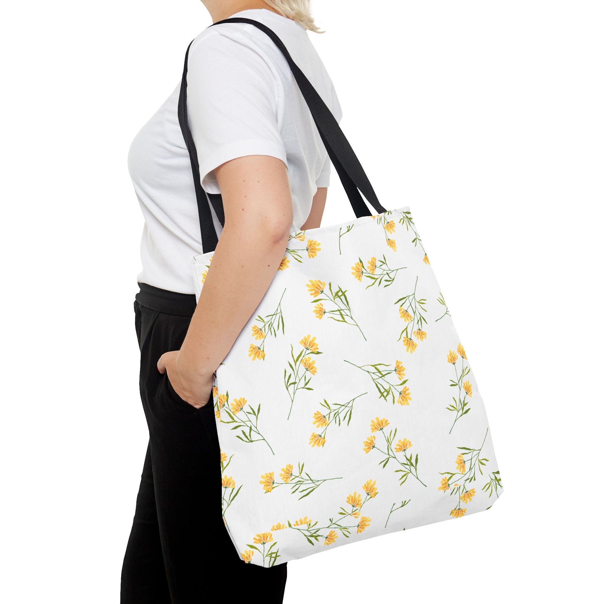 Customizable: Yellow Floral Tote Bag