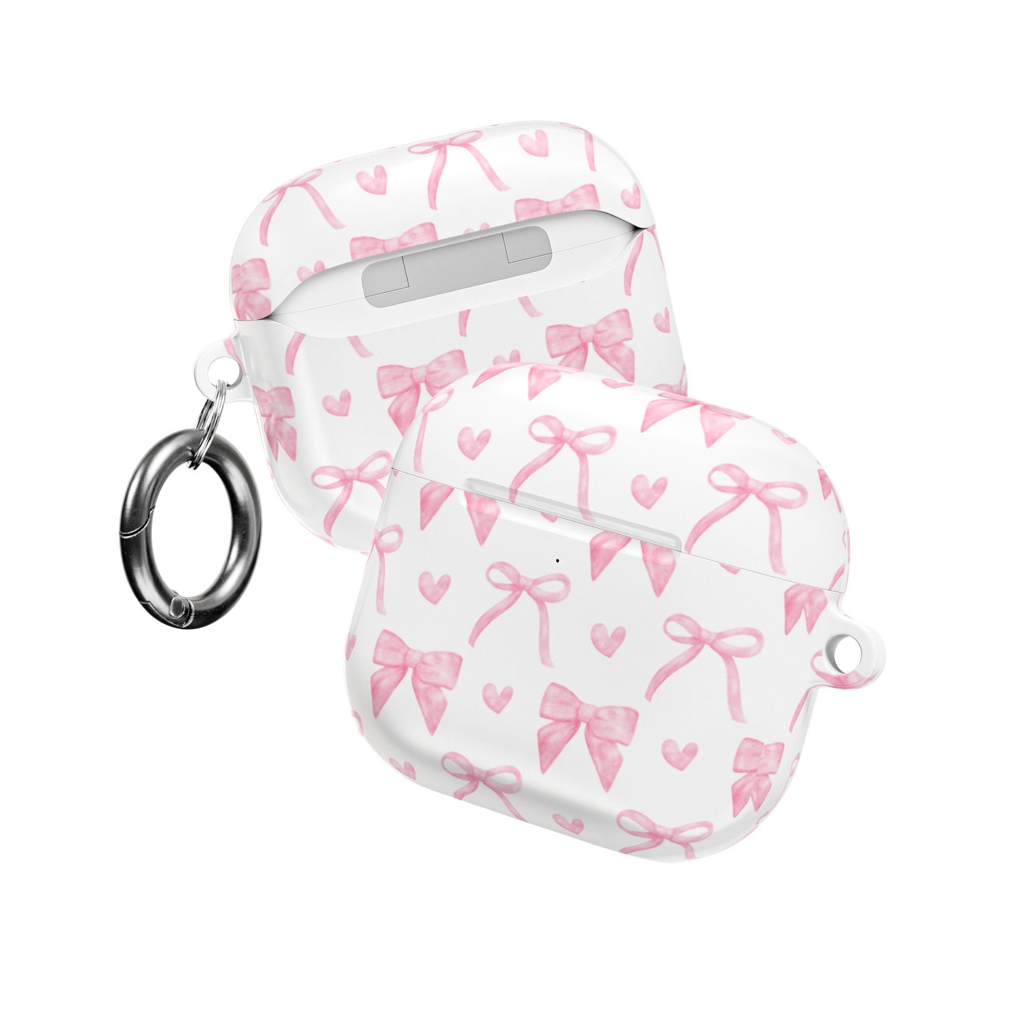Cute Pink Bow AirPod Case Protectors, Aesthetic Earbuds Cover, Gift for Her, Stylish Tech Accessory