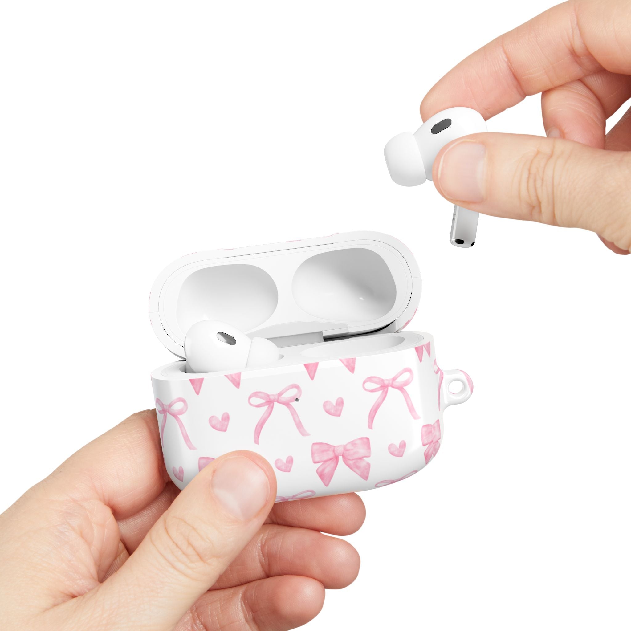 Cute Pink Bow AirPod Case Protectors, Aesthetic Earbuds Cover, Gift for Her, Stylish Tech Accessory