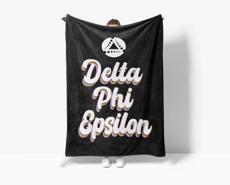 Delta Phi Epsilon XL 60x80 Sherpa Blanket - Retro