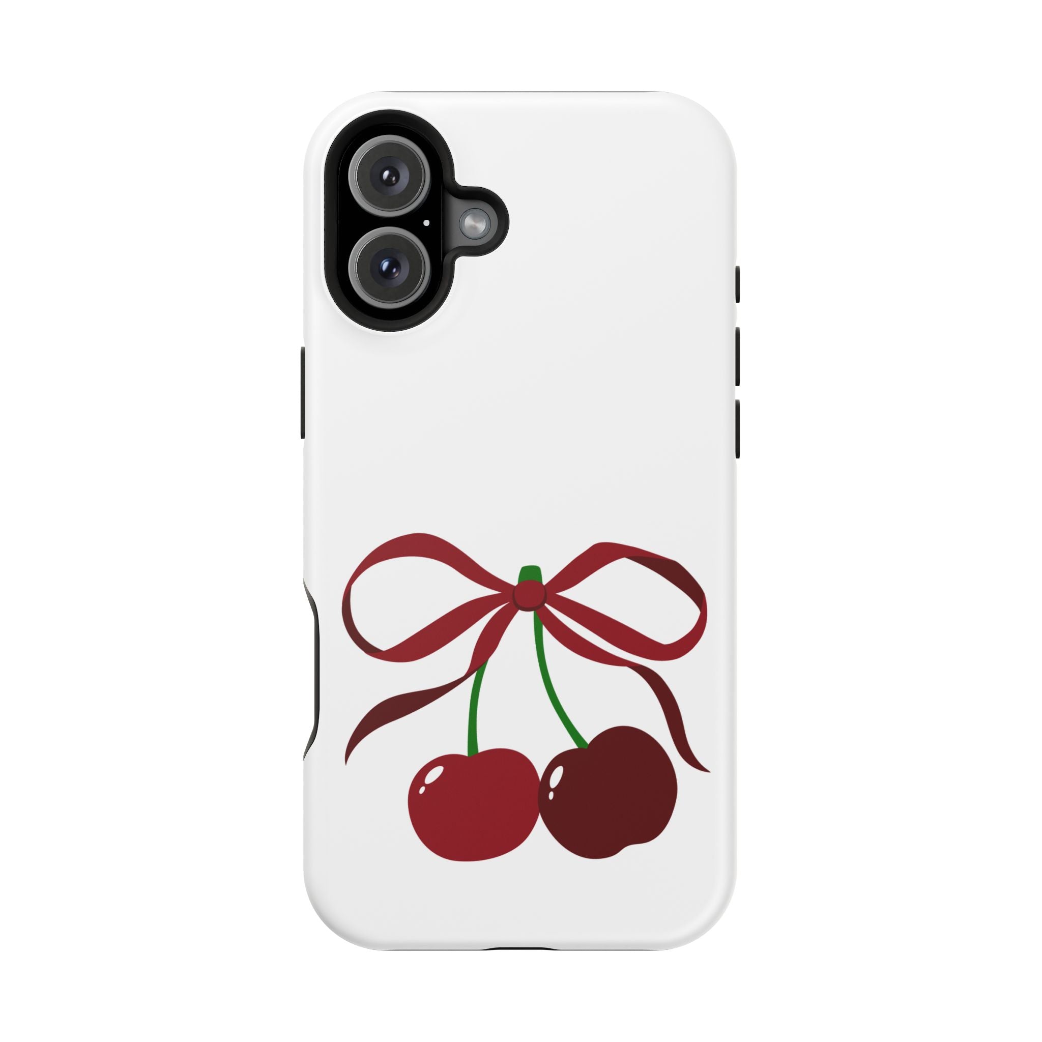 Customizable: Cherry Bow Impact-Resistant Case for Smartphones | Cute Phone Cover | Gift for Her | Cherry Lover's Accessory | Durable Phone Case