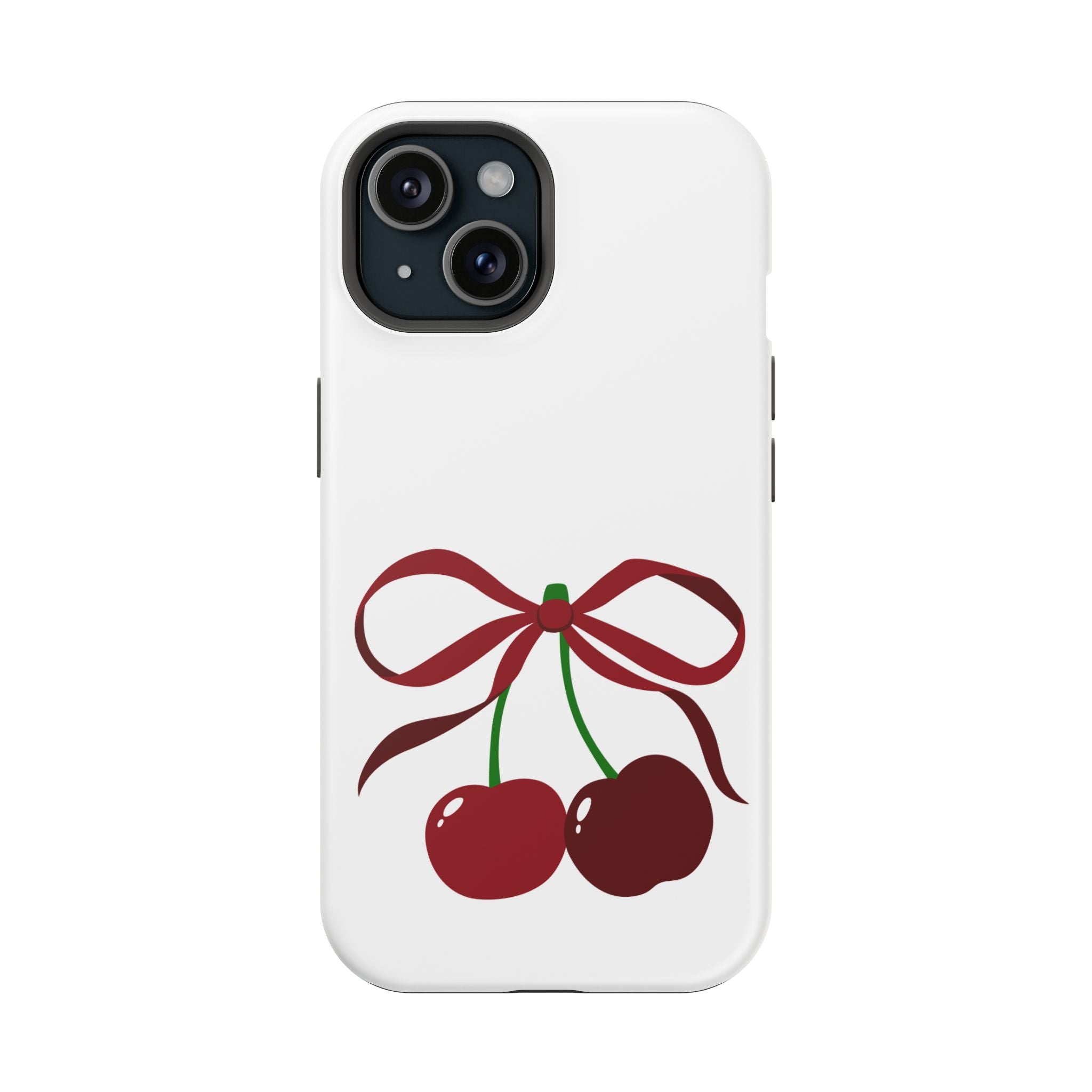 Customizable: Cherry Bow Impact-Resistant Case for Smartphones | Cute Phone Cover | Gift for Her | Cherry Lover's Accessory | Durable Phone Case