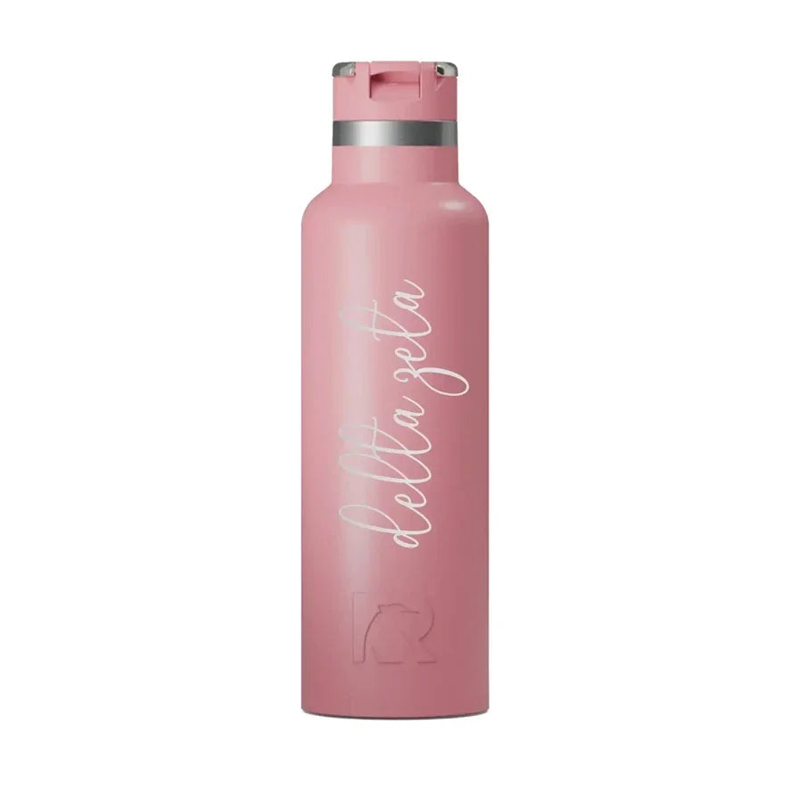 Delta Zeta RTIC 20 oz Ceramic Lined Water Bottle Tumbler - Script