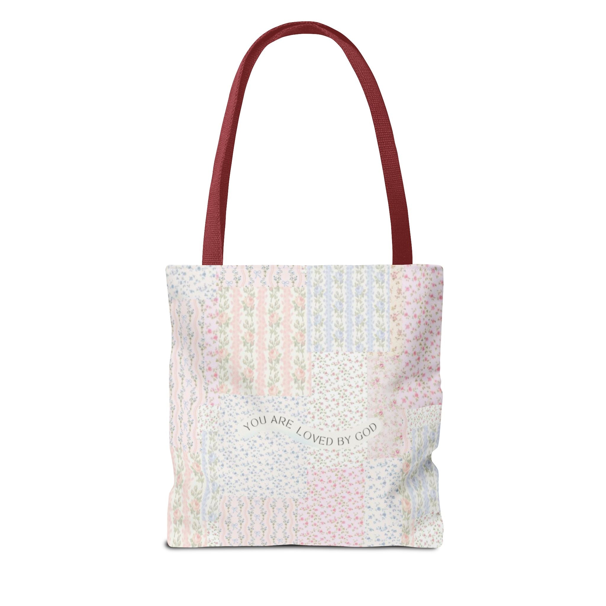 Spiritual Tote Bag with Floral Design, Inspirational Gift for Women, Church Bag, Eco-Friendly Shoulder Tote, Everyday Use