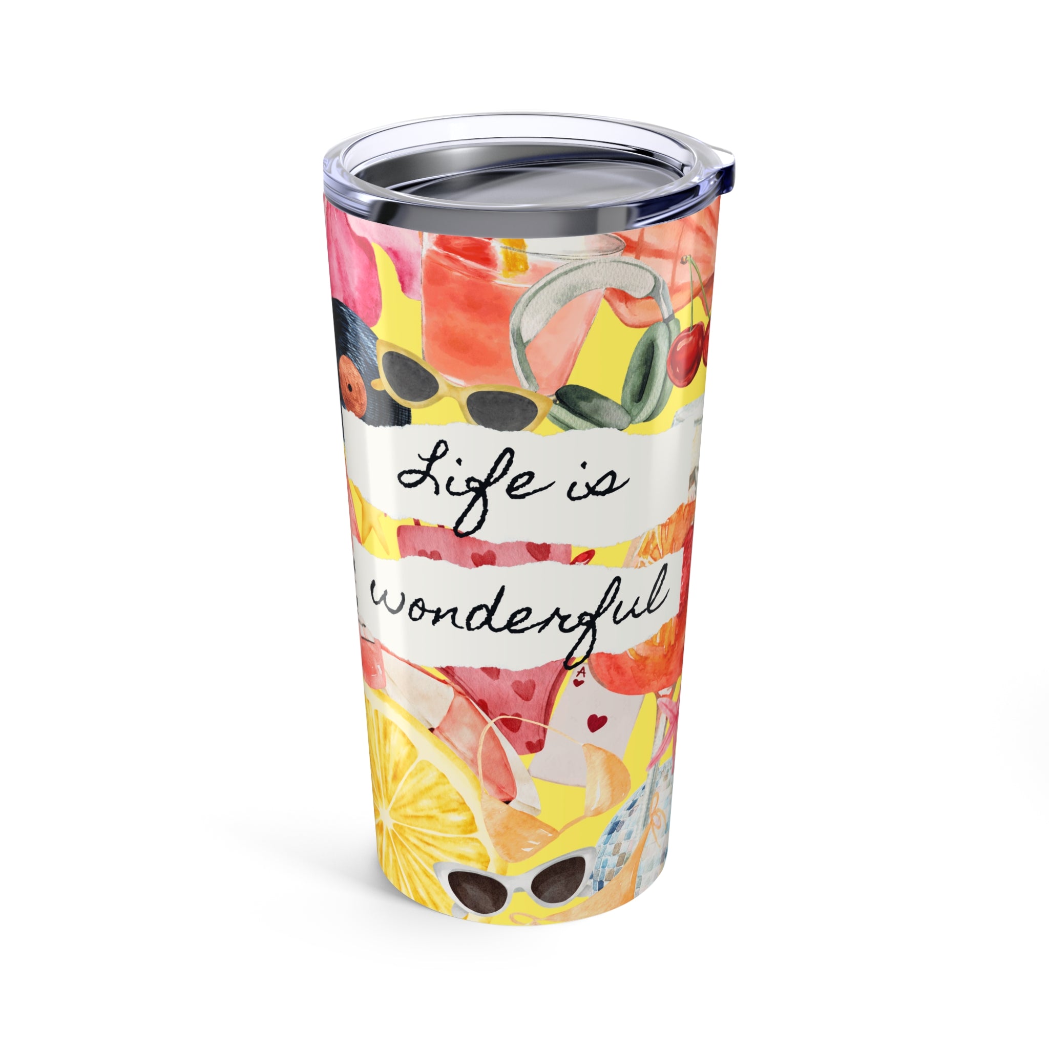 Butter Yellow Vibrant Inspirational Tumbler 20oz - Inspirational Quote, Eco-Friendly Drinkware, Summer Sips, Gift for Friends, Travel Mug