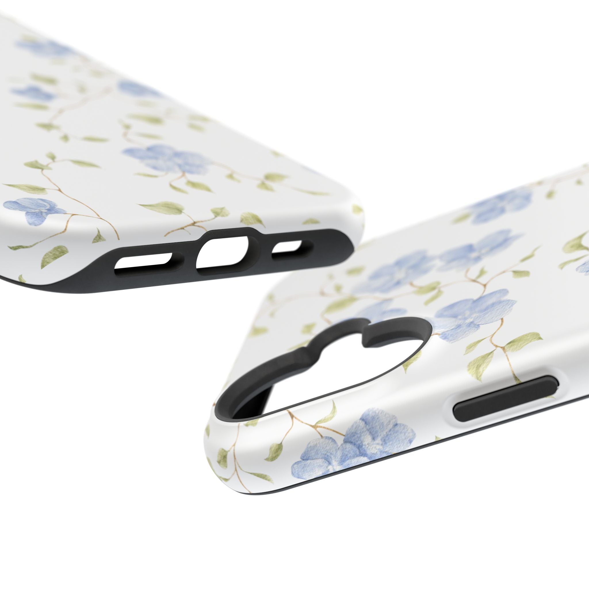 Customizable: Blue Floral Impact-Resistant Phone Case