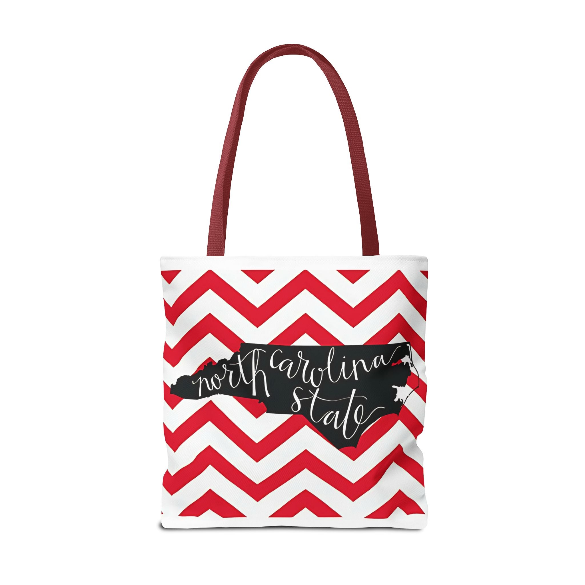 North Carolina Tote Bag, Stylish Chevron Pattern, Beach Essentials, Reusable Grocery Bag, Gift for Travelers, Southern Charm
