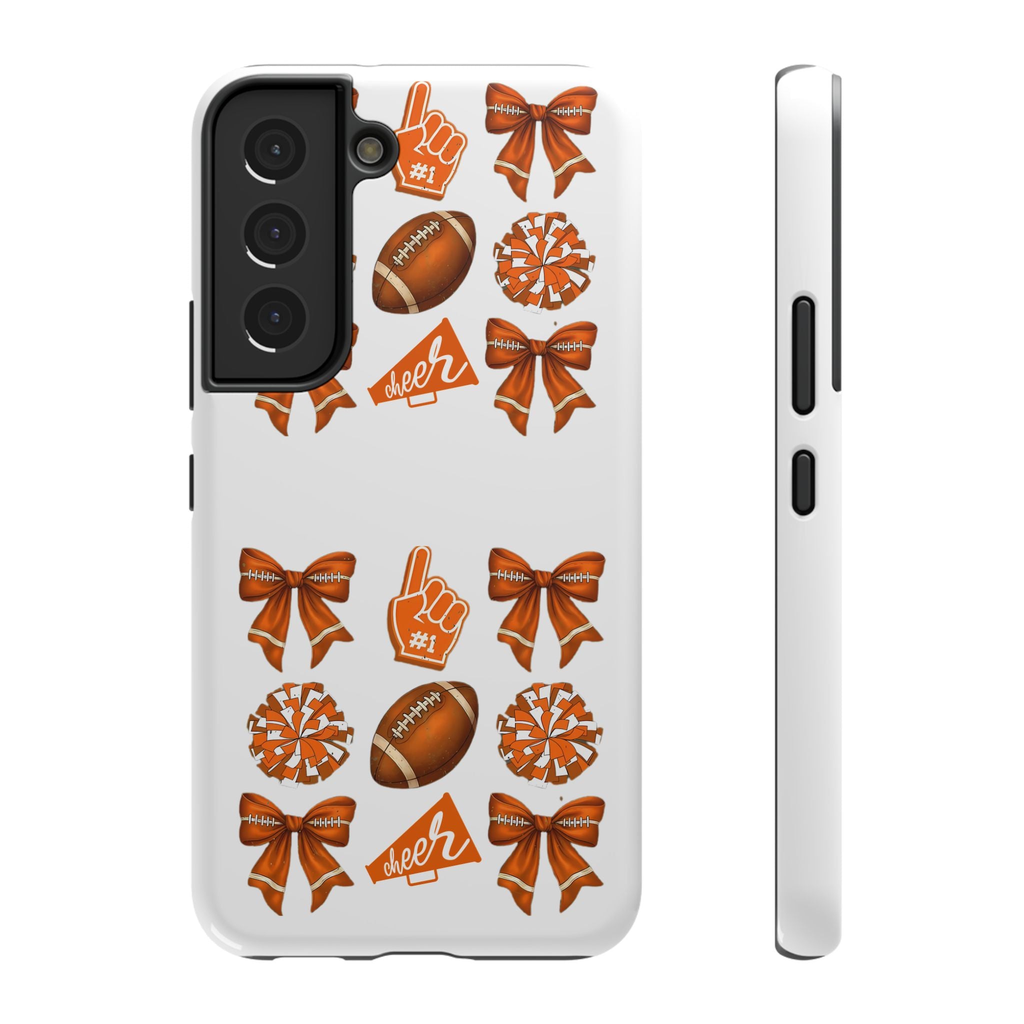 Customizable Orange-Themed Football Team Spirit Phone Case - Cheerful Accessories for Game Day, Unique Design for Fans, Sports Gift, Fall Celebrations, Team Pride