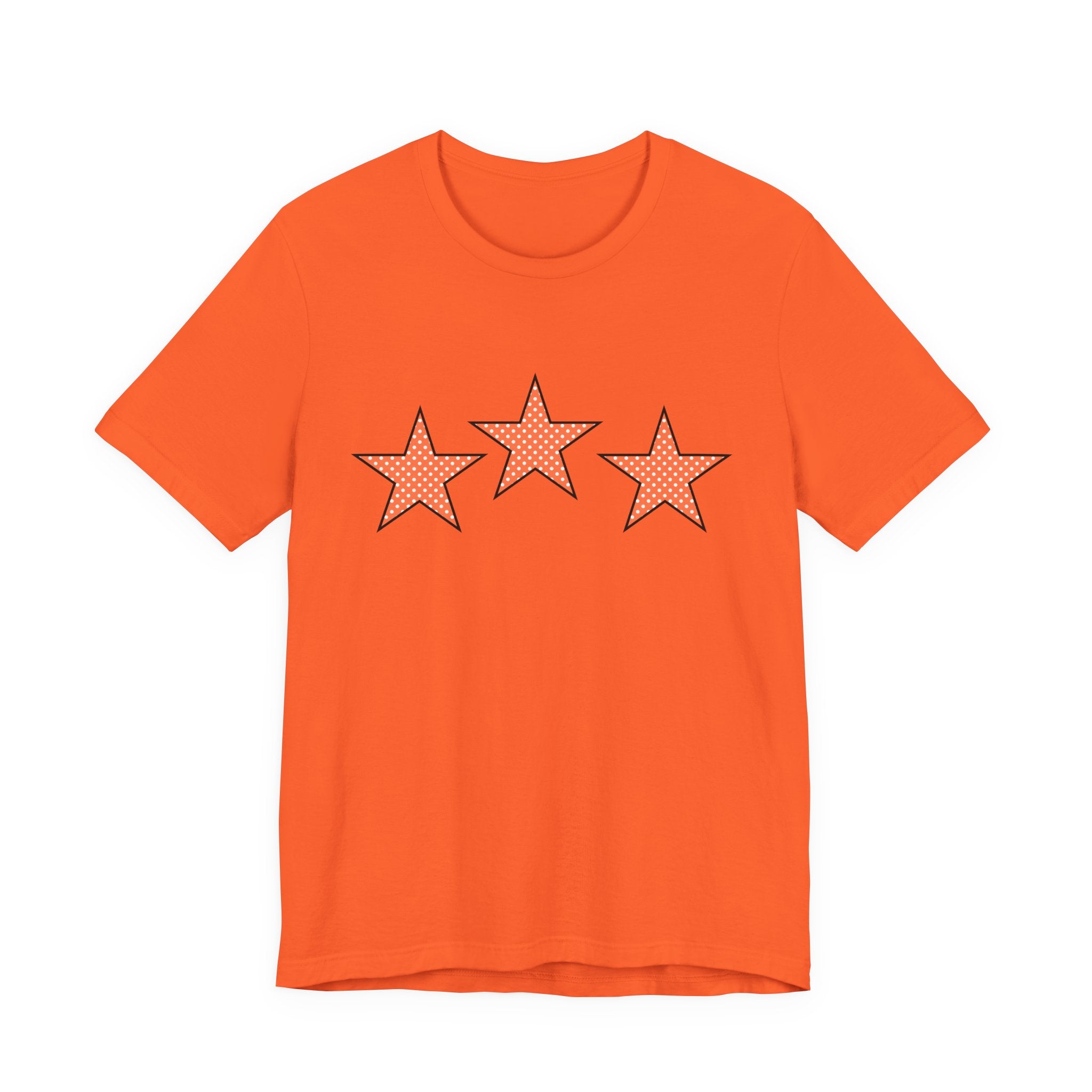 Customizable Orange & White Polka Dot Tri-Star Graphic Tee