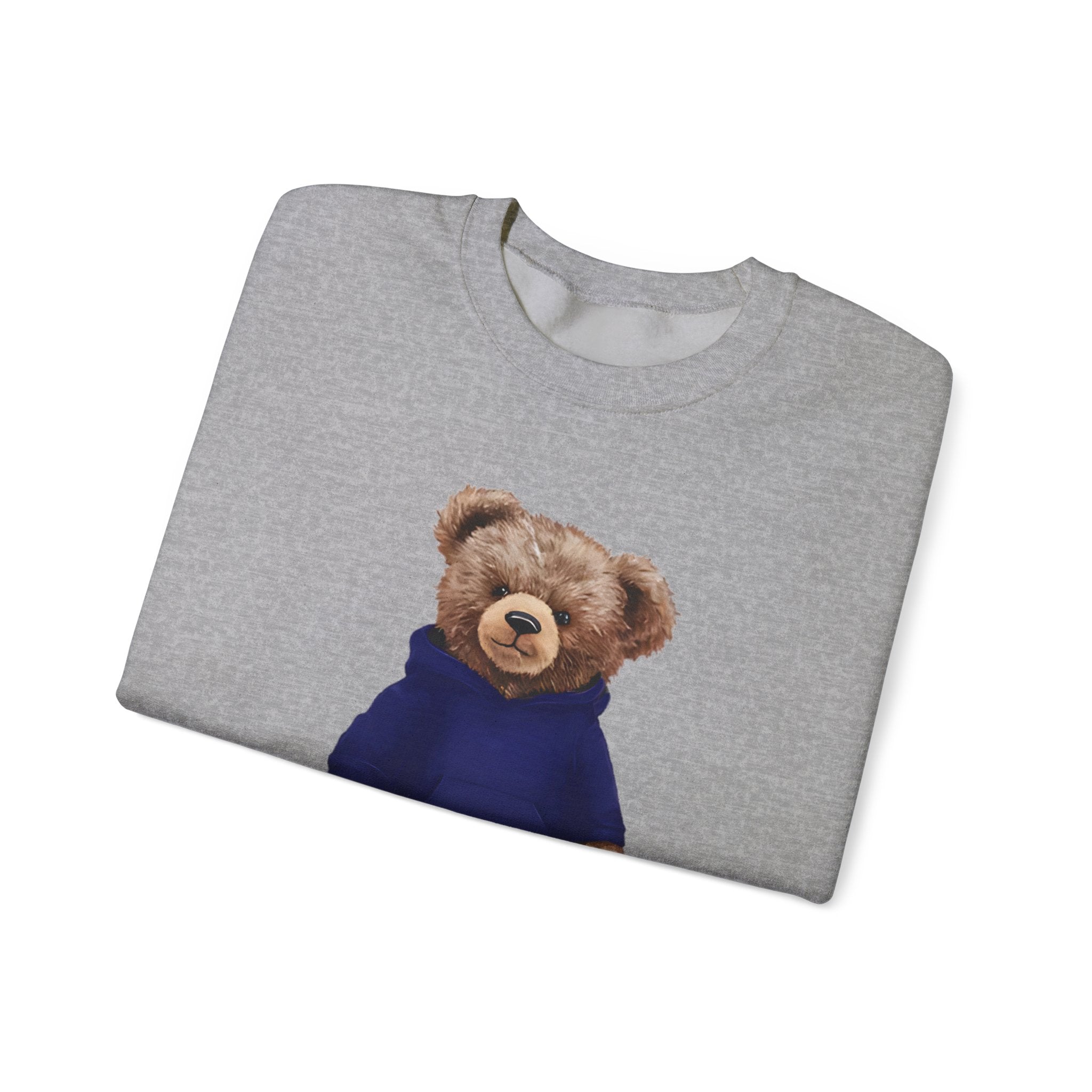 CUSTOMIZABLE Bear with Blue Hoodie Crewneck Sweatshirt | Perfect for Casual Days, Gift for Bear Lovers, Comfy Layer, Unisex Fashion, Cute Wardrobe Staple