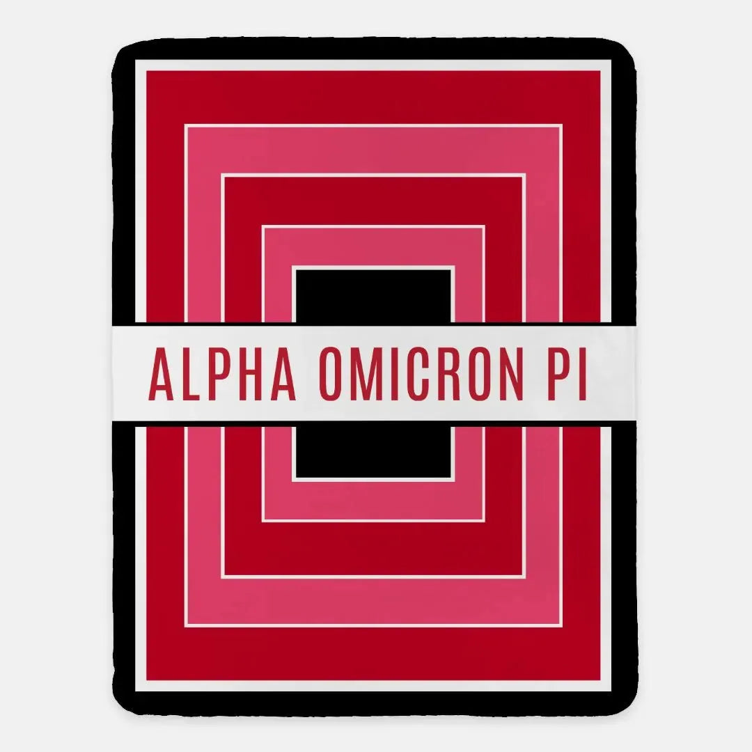 Alpha Omicron Pi XL 60x80 Sherpa Throw Blanket - Geo