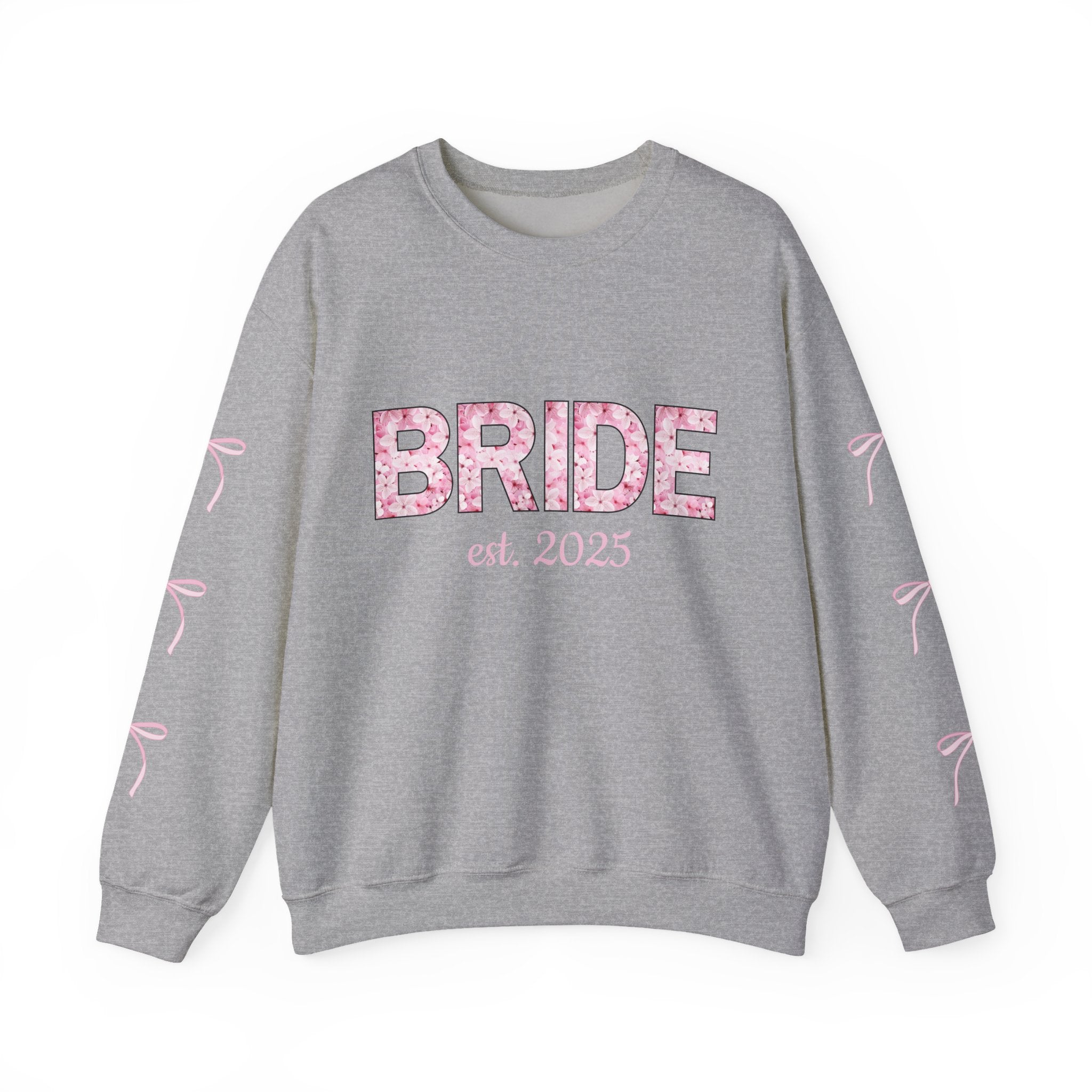Floral Bride Sweatshirt - Customizable Wedding Date and Name