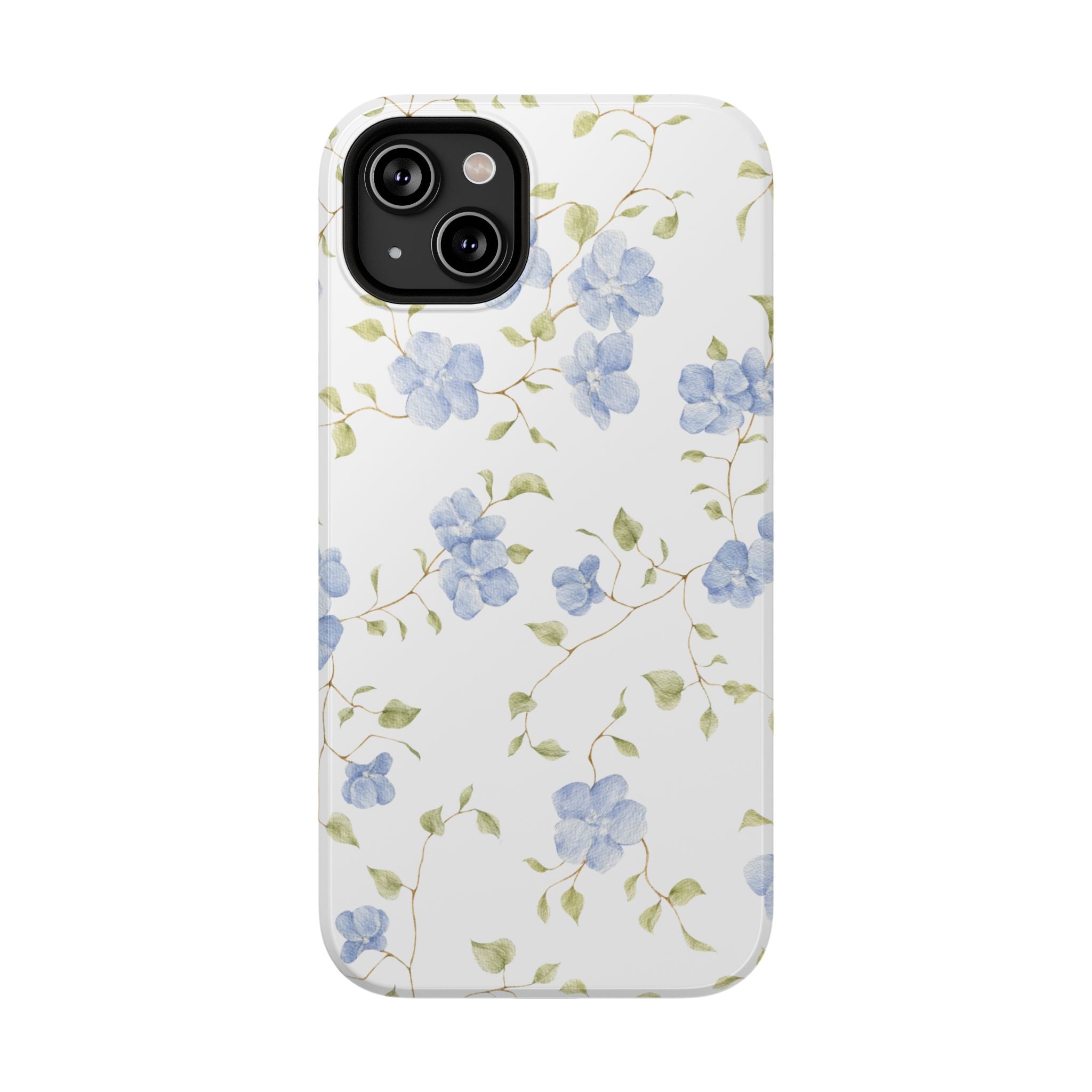 Customizable: Blue Floral Impact-Resistant Phone Case
