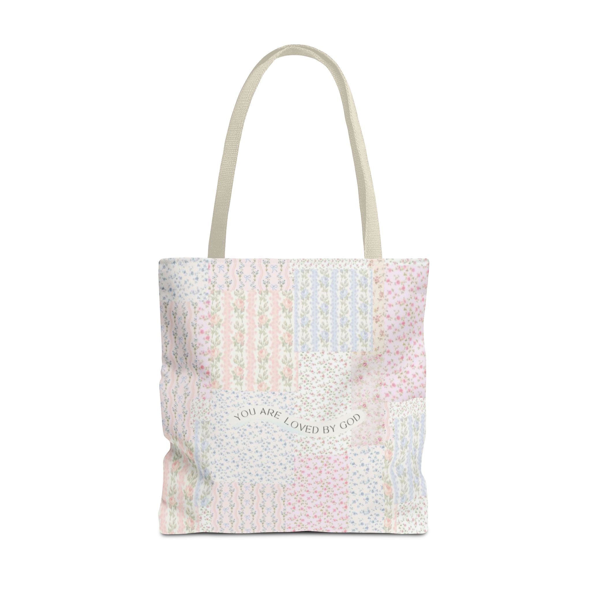Spiritual Tote Bag with Floral Design, Inspirational Gift for Women, Church Bag, Eco-Friendly Shoulder Tote, Everyday Use