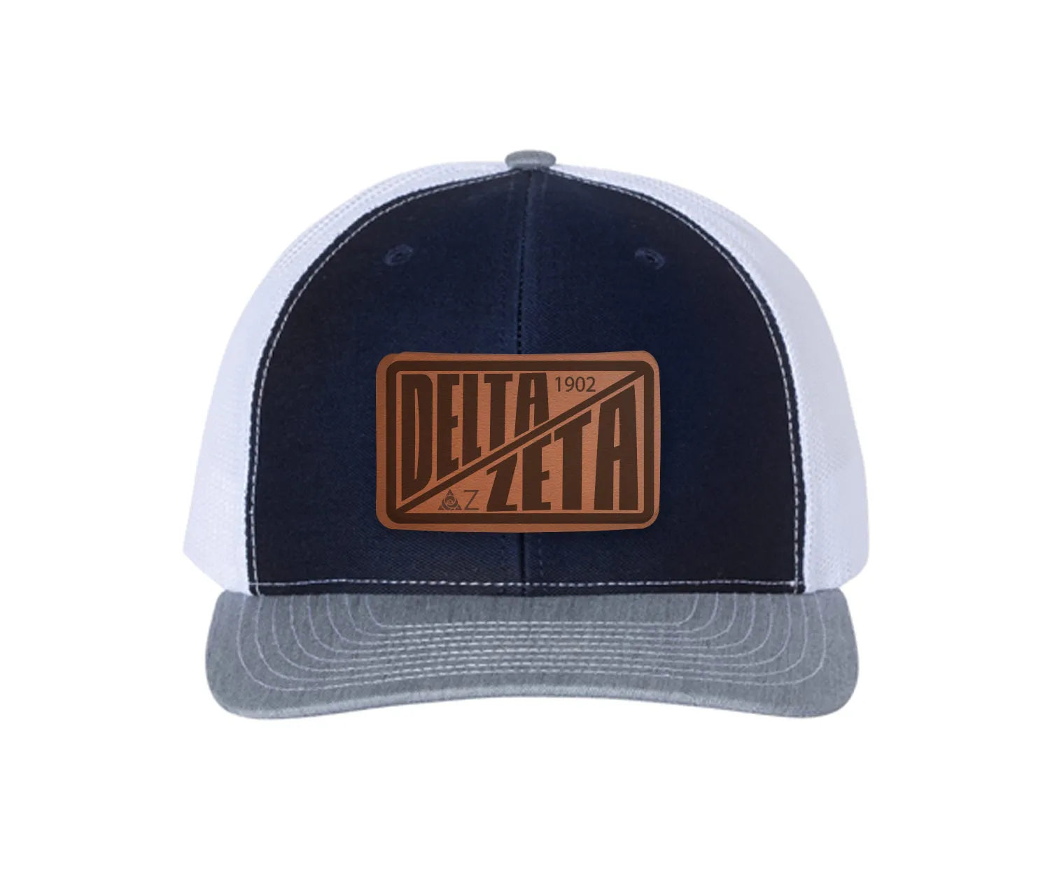 Delta Zeta Richardson 112 Leatherette Patch Trucker Hat - Divide