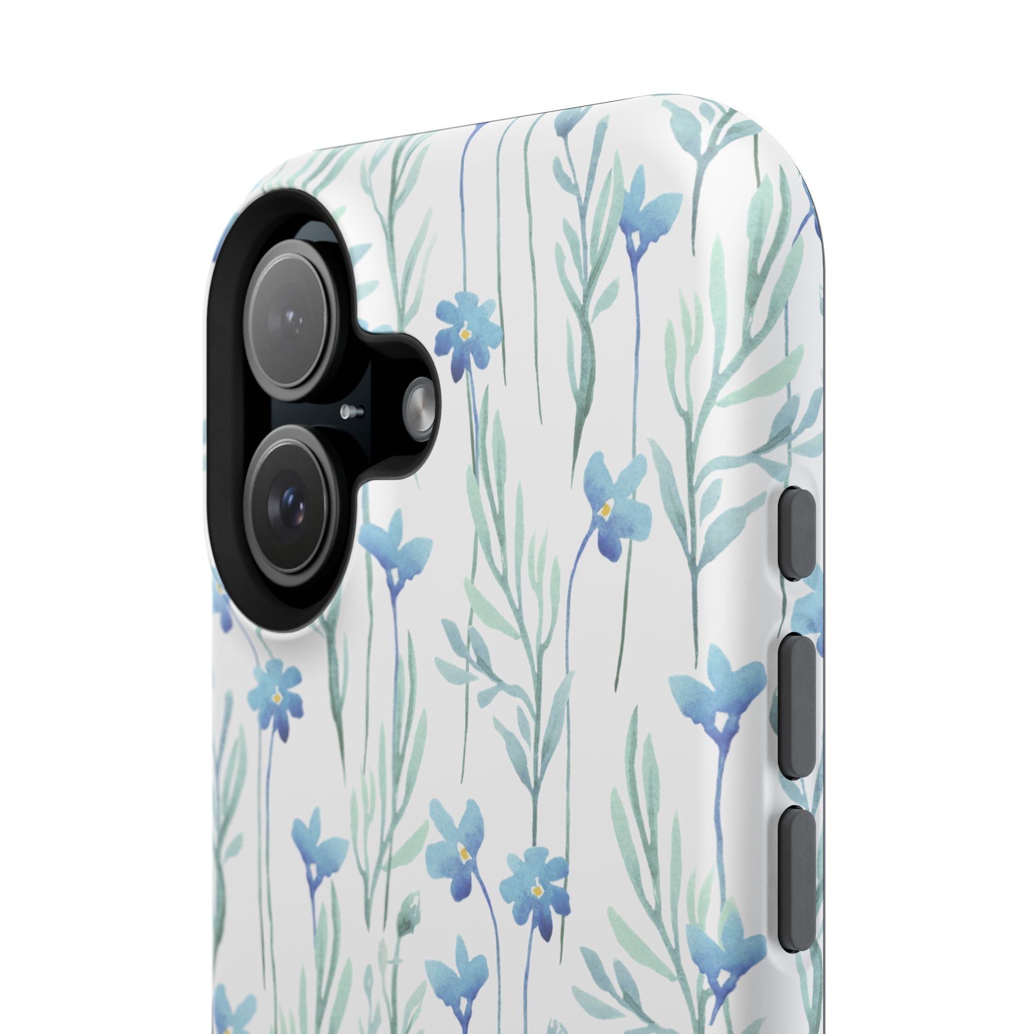 Customizable: Blue Floral Impact-Resistant Phone Case