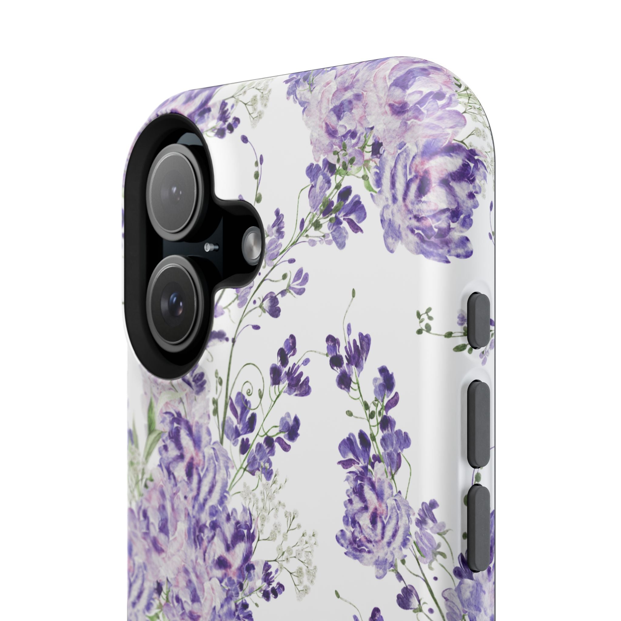 Customizable: Purple Floral Impact-Resistant Phone Case