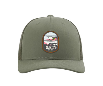Delta Zeta Richardson 112 UV Print Leatherette Patch Trucker Hat - Ventura