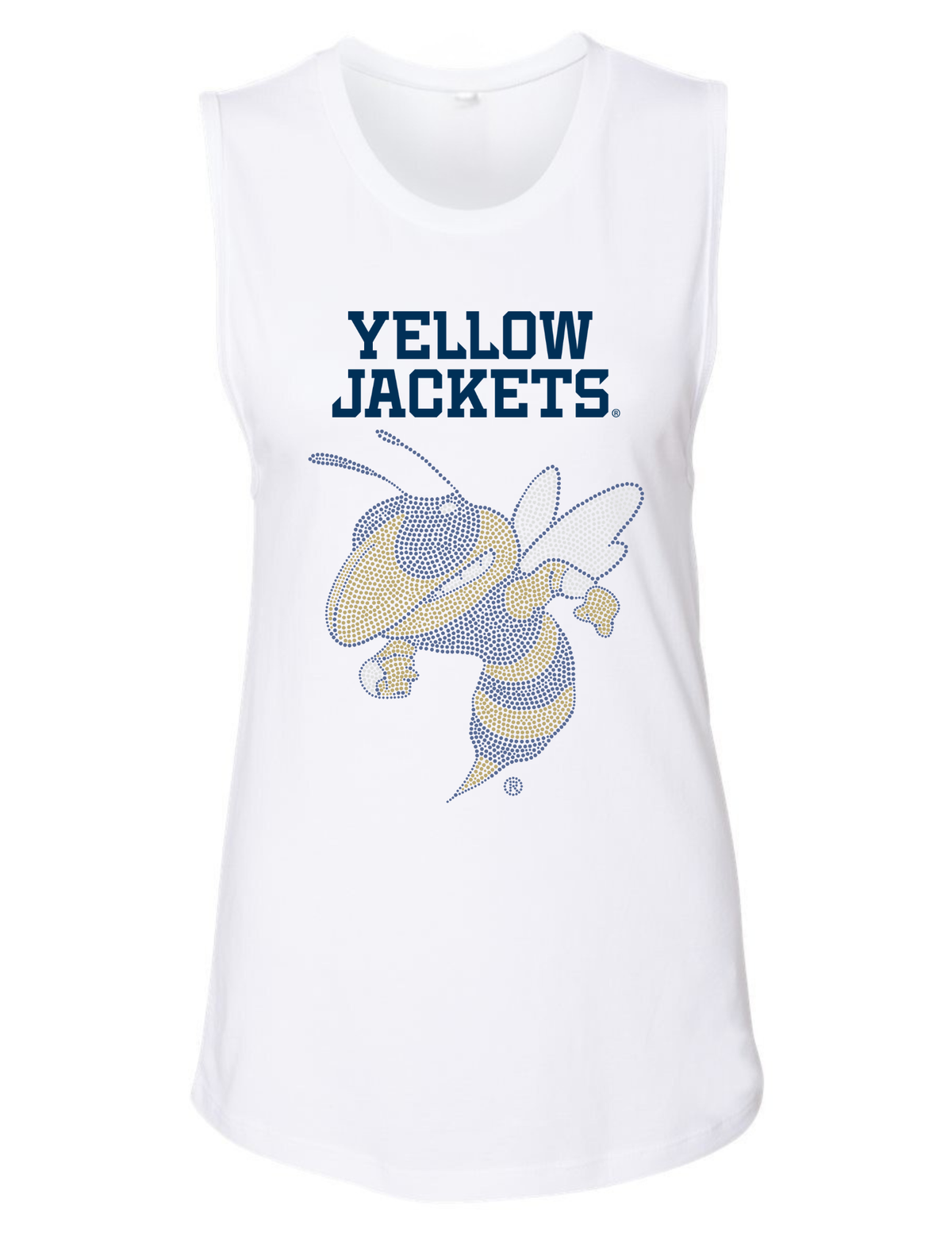 Georgia Tech Buzz Yellow Jackets White Tank Top