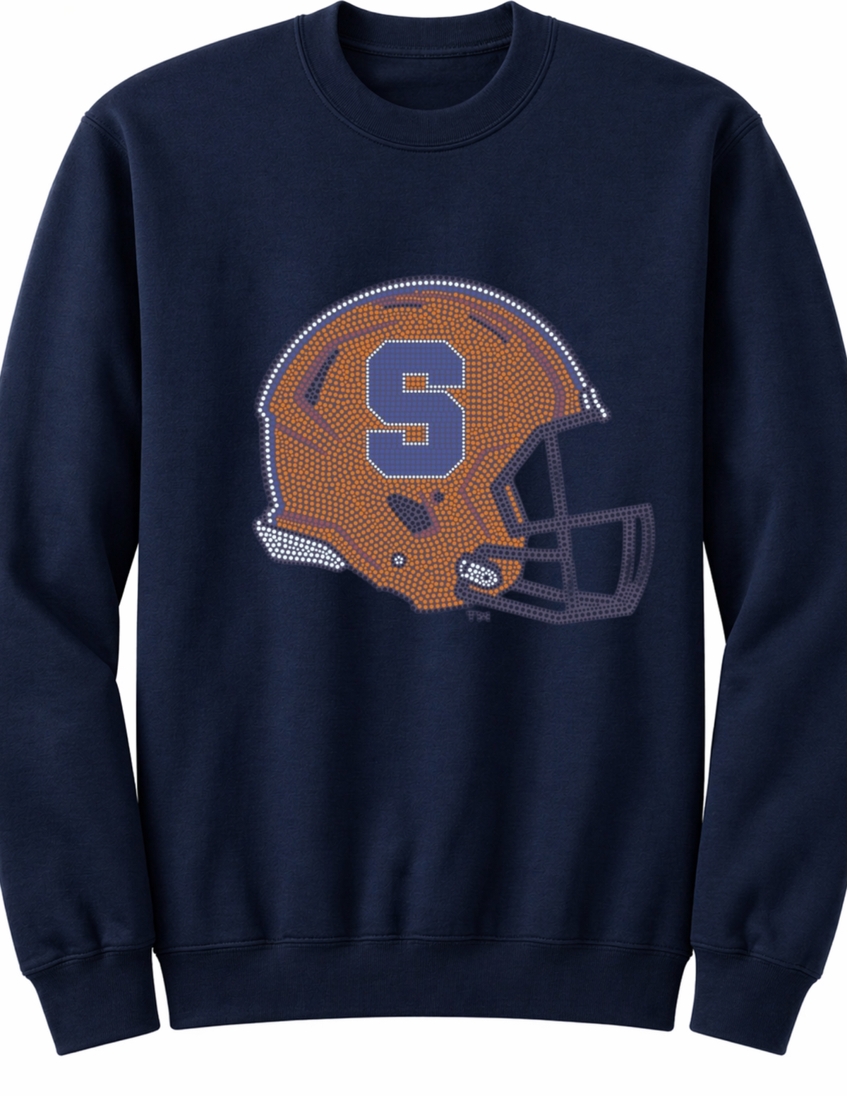 Syracuse University Helmet Navy Crewneck Sweatshirt