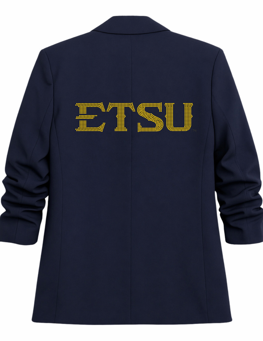 East Tennessee State EST. 1911 Navy Ruched Sleeve Blazer