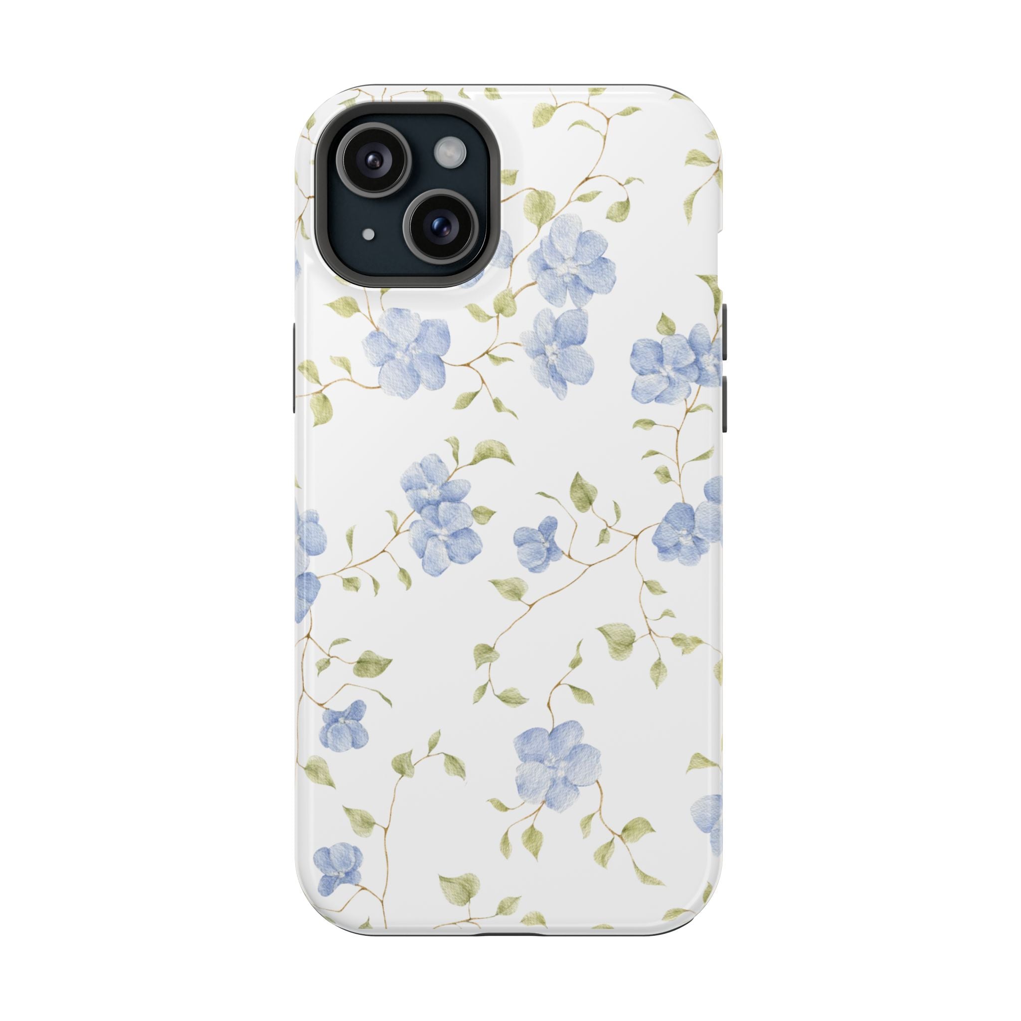 Customizable: Blue Floral Impact-Resistant Phone Case