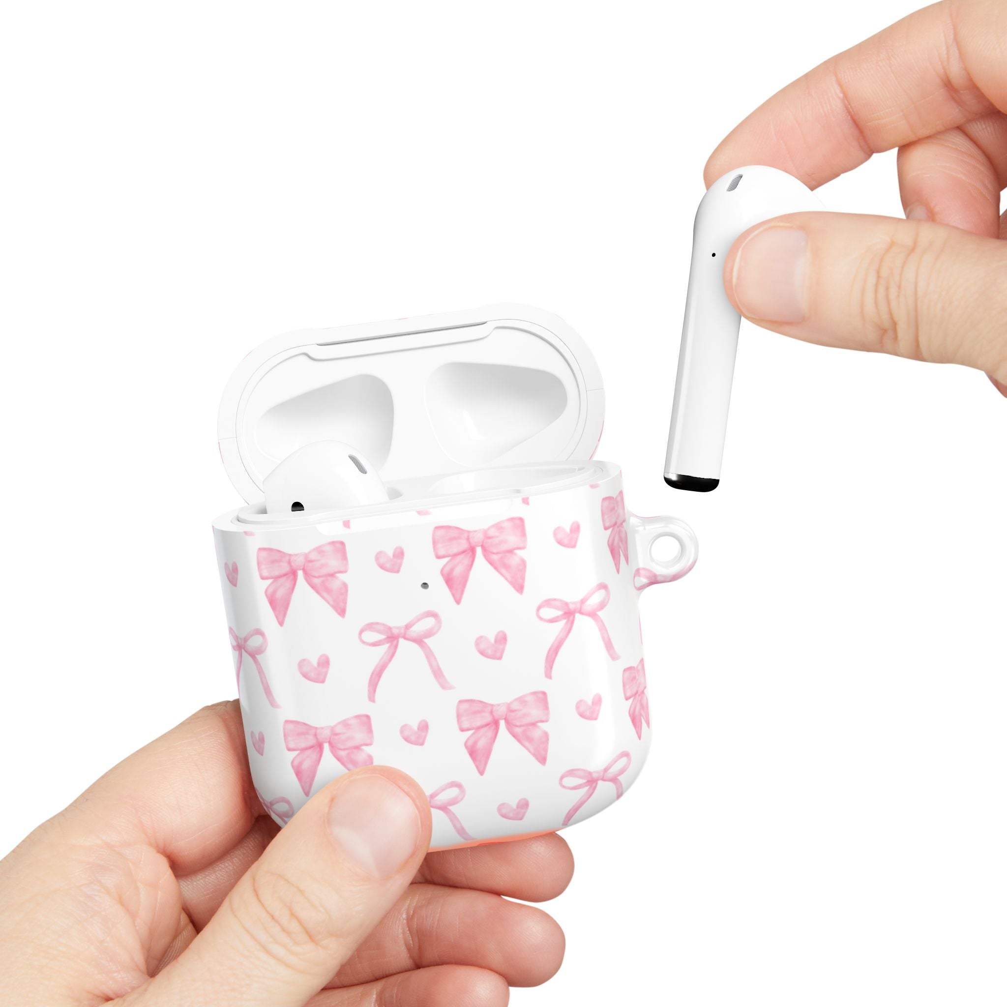 Cute Pink Bow AirPod Case Protectors, Aesthetic Earbuds Cover, Gift for Her, Stylish Tech Accessory