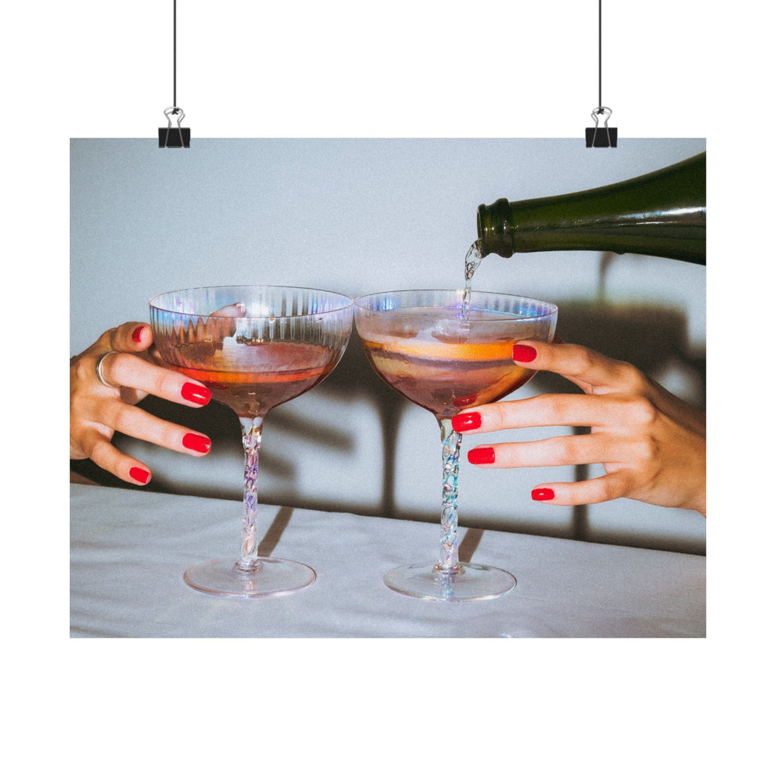 Chic Cocktail Wall Art, Matte Horizontal Posters, Celebratory Decor, Home Bar Art, Stylish Gifts for Friends, Modern Decor