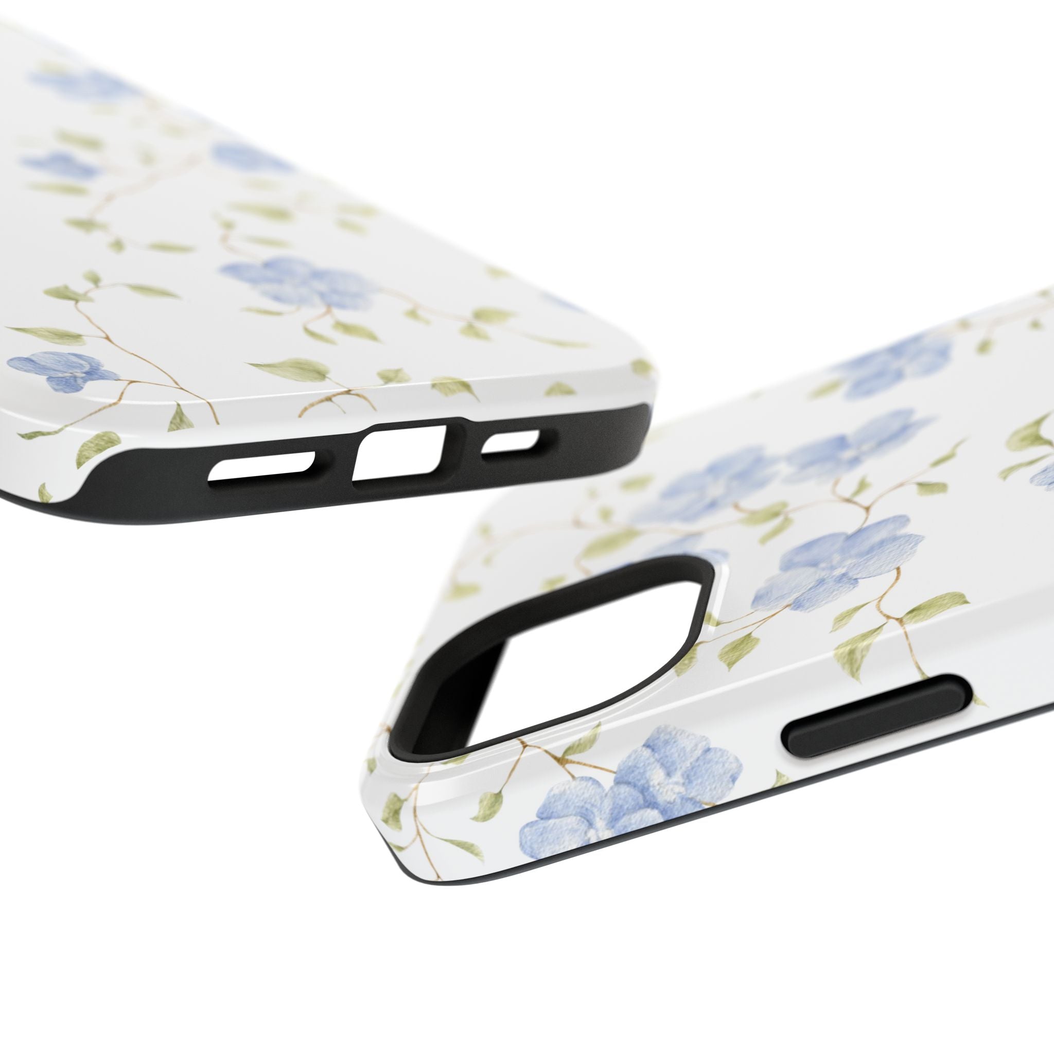 Customizable: Blue Floral Impact-Resistant Phone Case