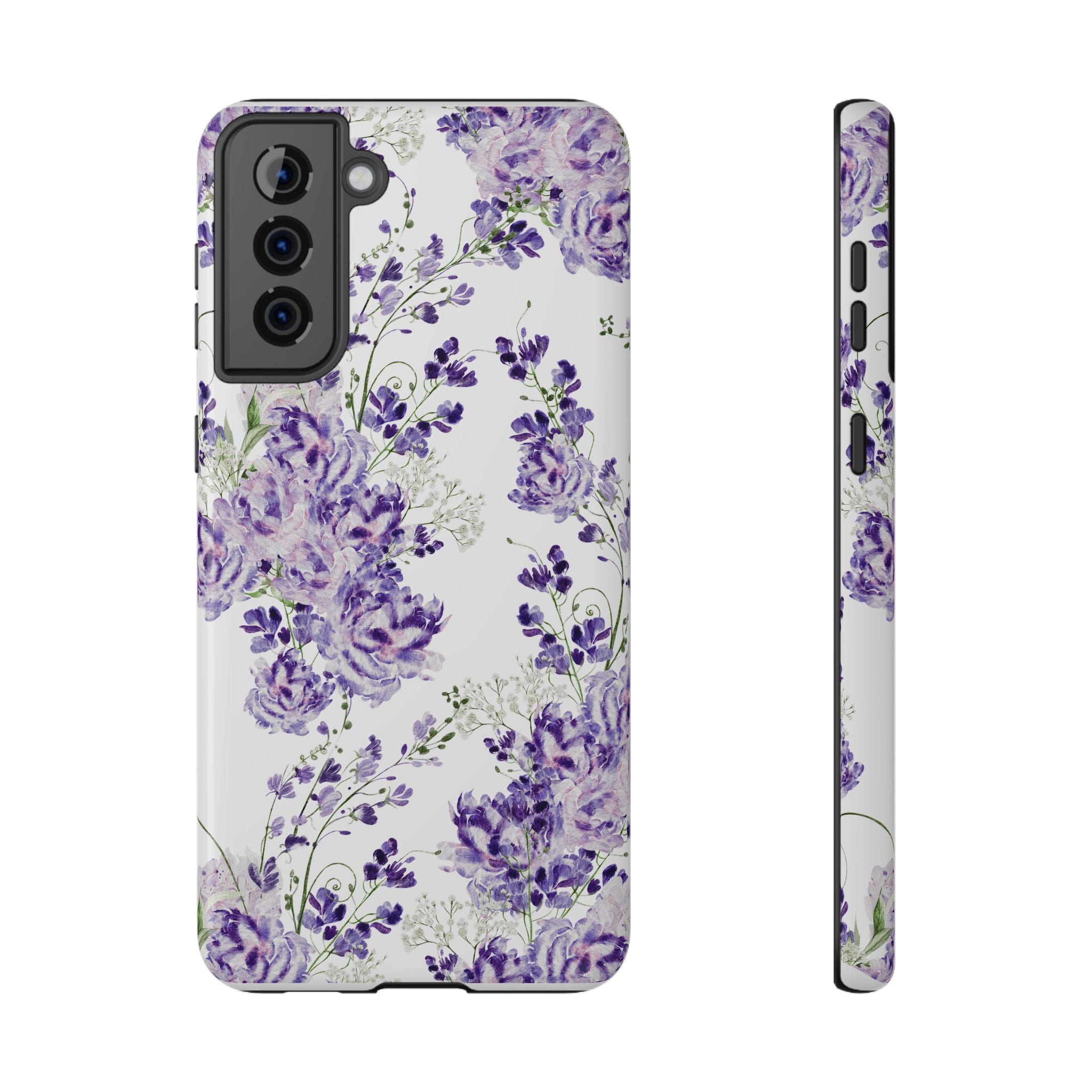 Customizable: Purple Floral Impact-Resistant Phone Case