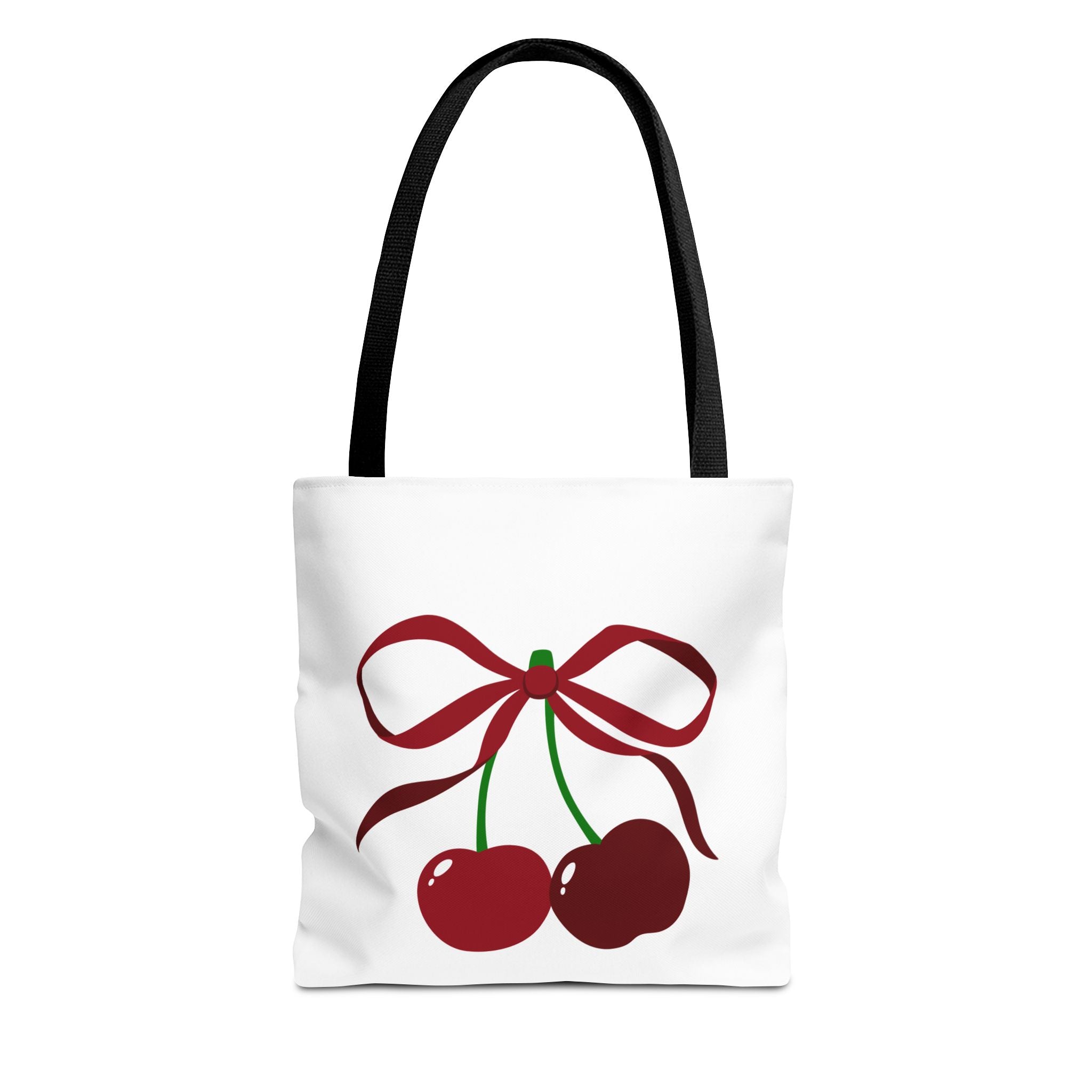 Customizable: Cherry Bow Tote Bag, Cute Carry-All for Everyday, Gift for Her, Eco-Friendly Shopping Bag, Perfect for Summer Outings